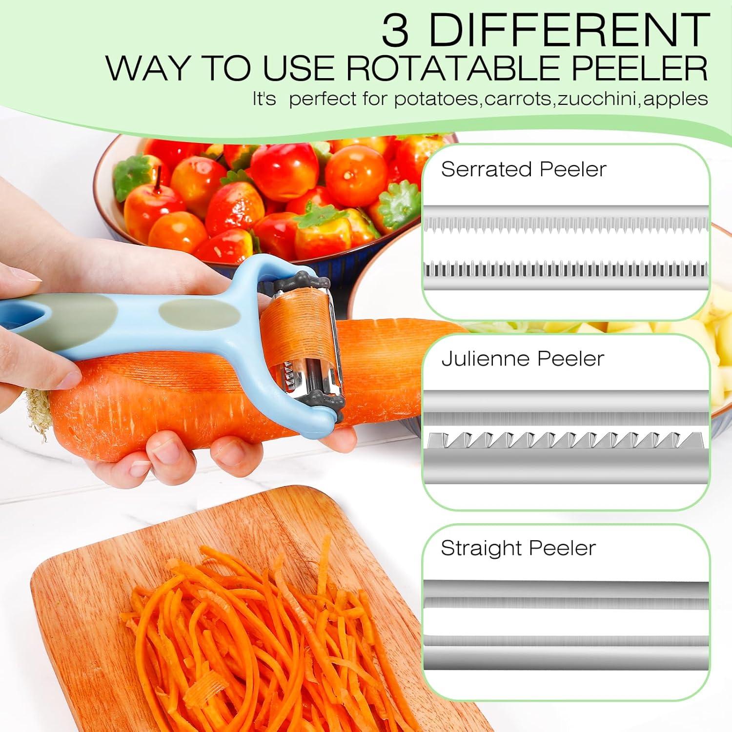 Pelador Julienne Senbowe 3 en 1 con Mango Antideslizante