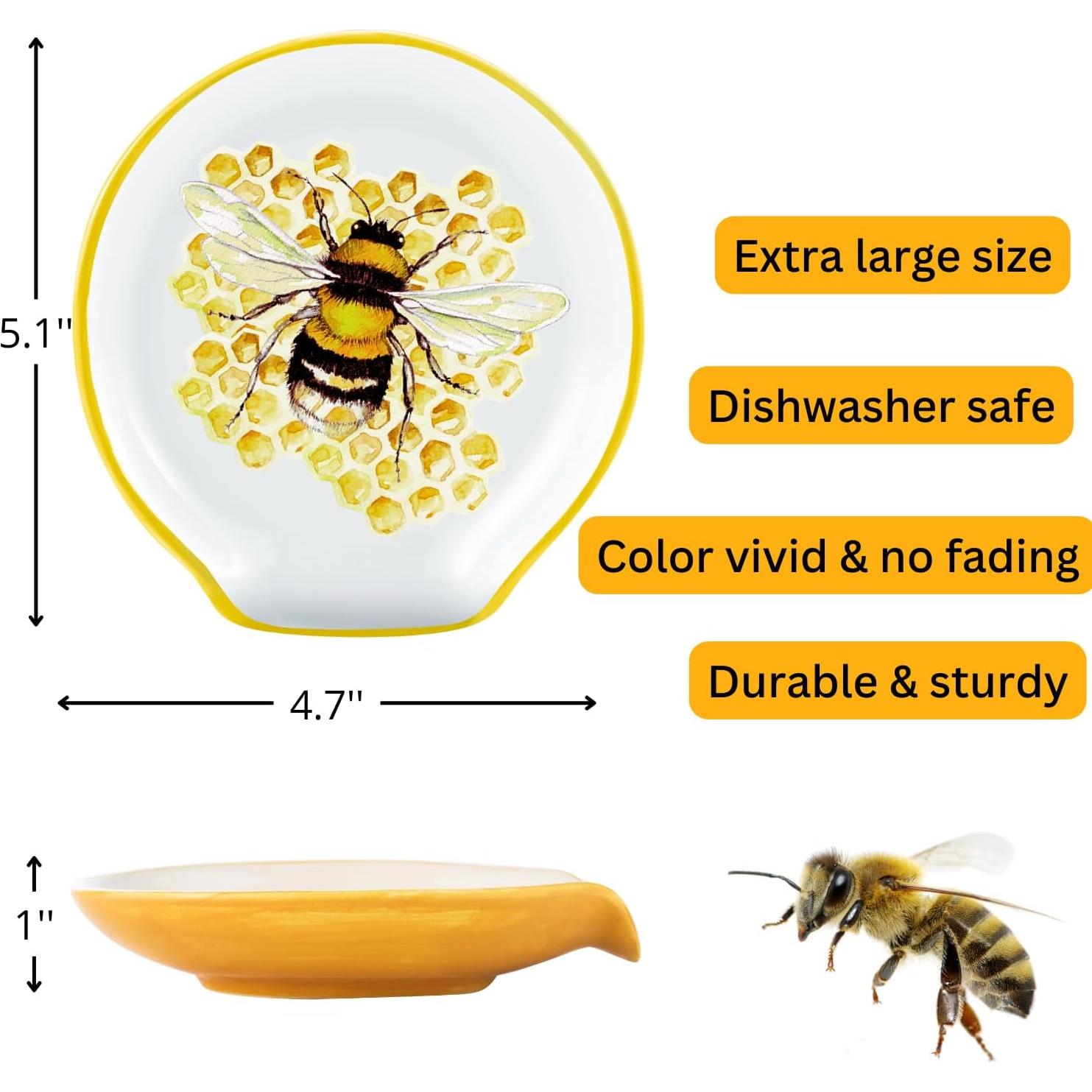 Soporte para cuchara de cerámica BigMamaw abeja 12.7 cm