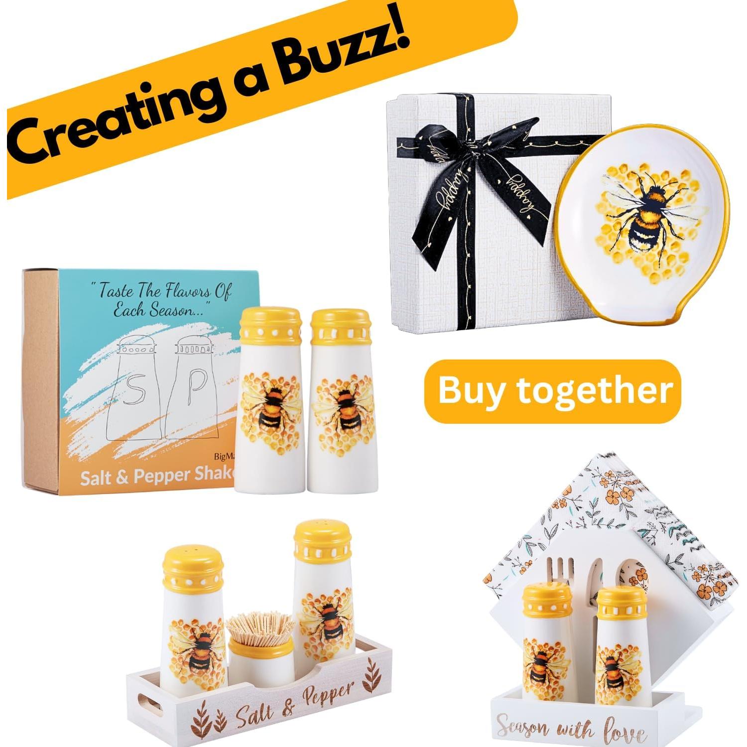 Soporte para cuchara de cerámica BigMamaw abeja 12.7 cm