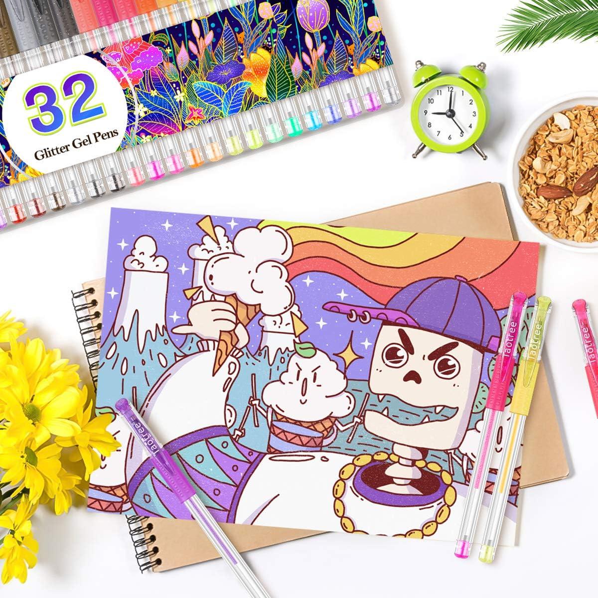 Set de 32 Bolígrafos de Gel Brillante Taotree Multicolor