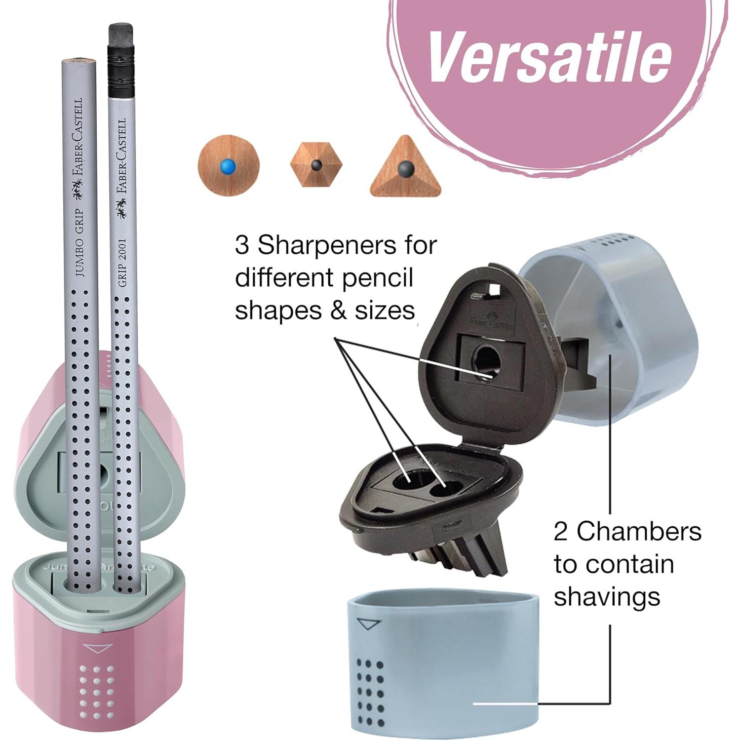 Sacapuntas Manual Faber-Castell Grip Trio Sombras de Rosa