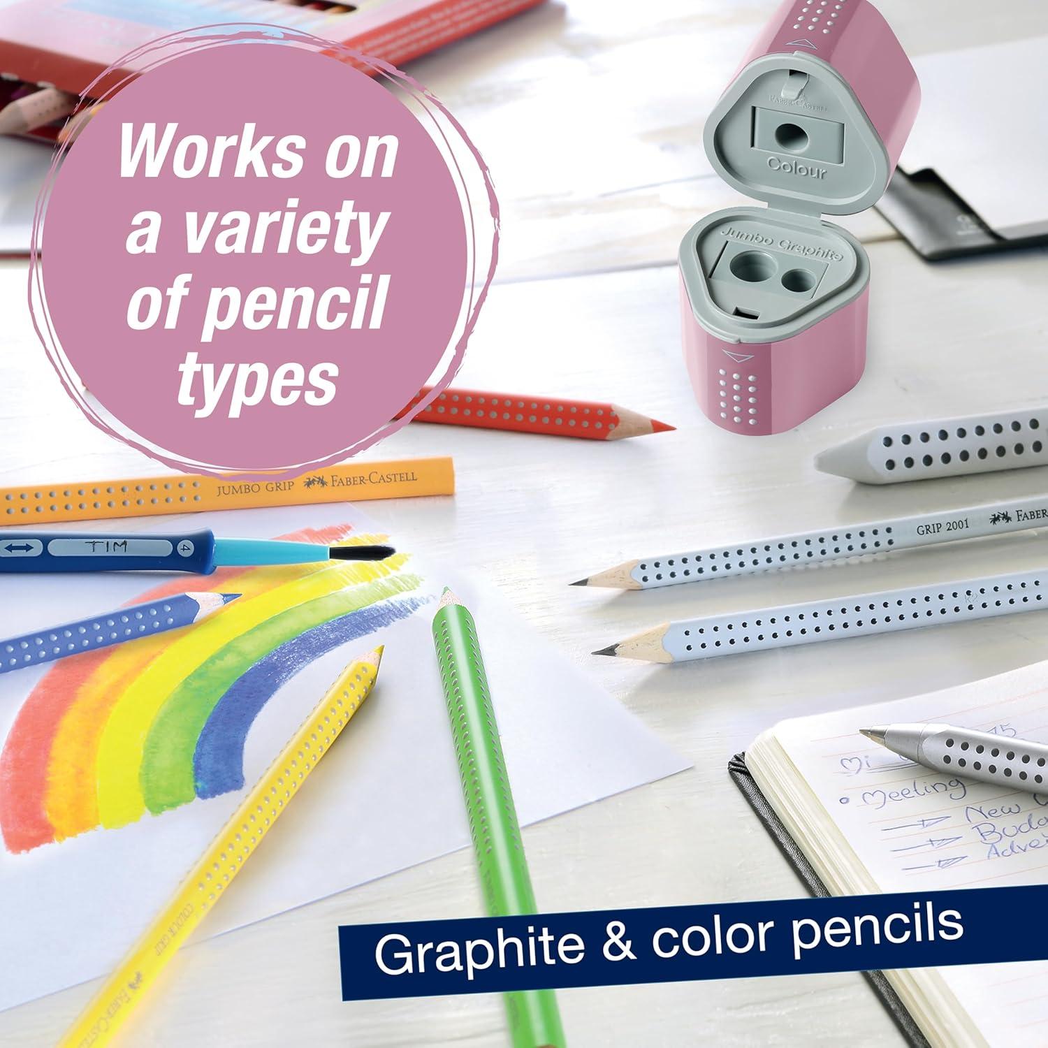 Sacapuntas Manual Faber-Castell Grip Trio Sombras de Rosa