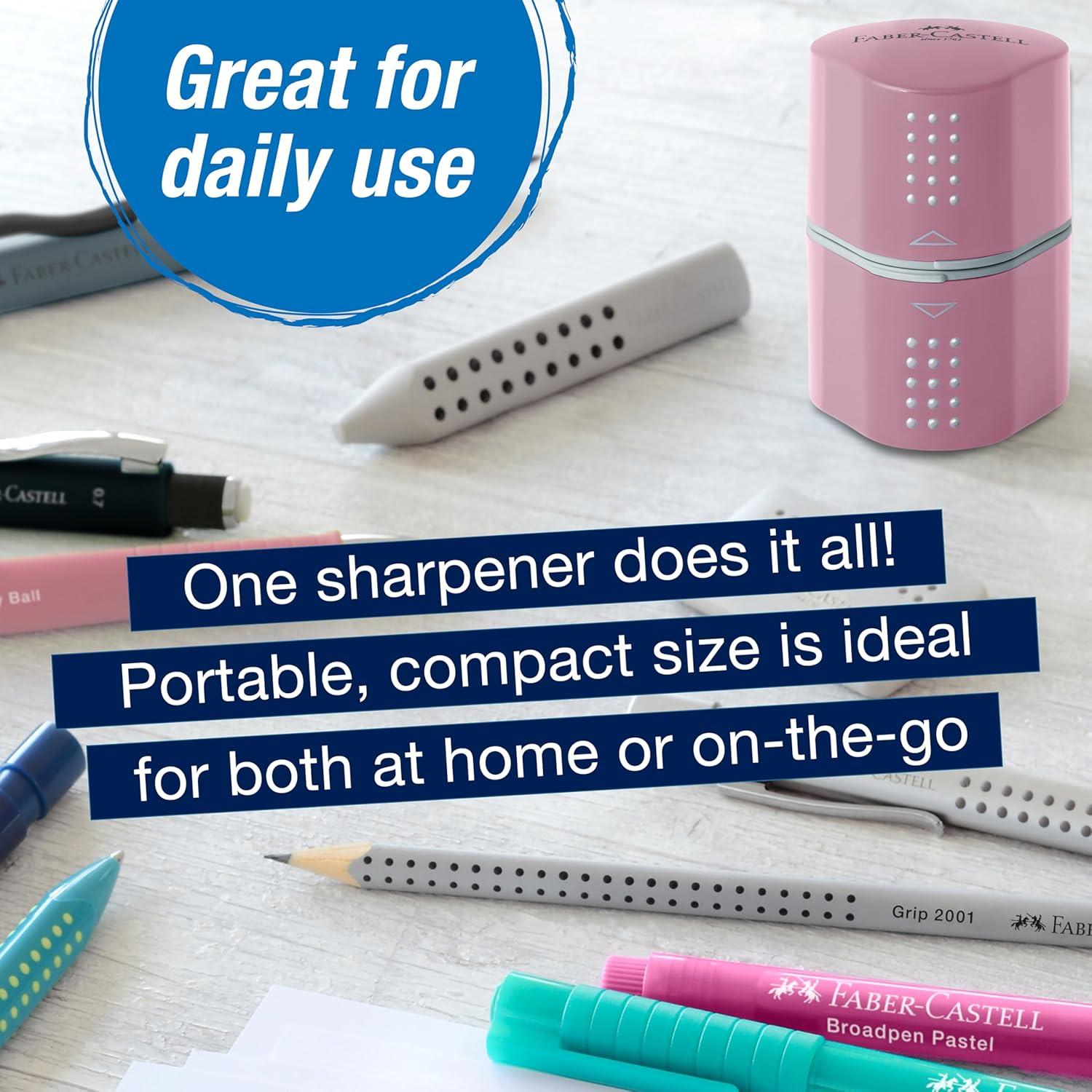 Sacapuntas Manual Faber-Castell Grip Trio Sombras de Rosa