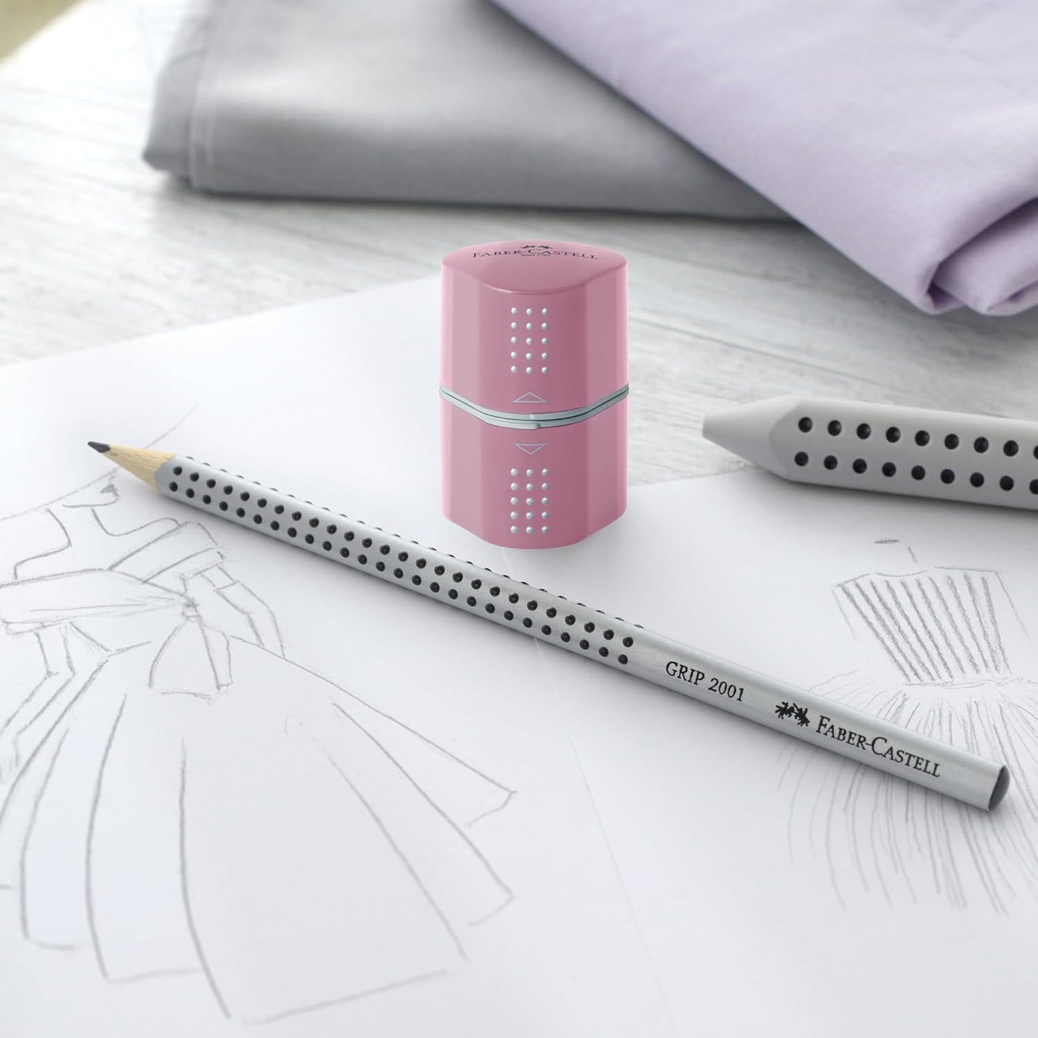 Sacapuntas Manual Faber-Castell Grip Trio Sombras de Rosa