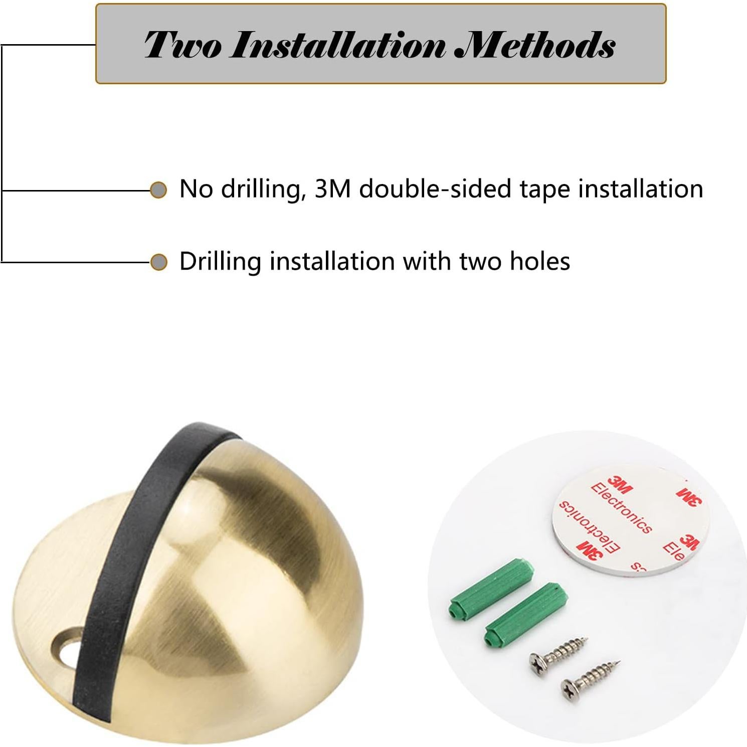 2 Paradas de Puerta Montadas en el Suelo LemonHo Dorado