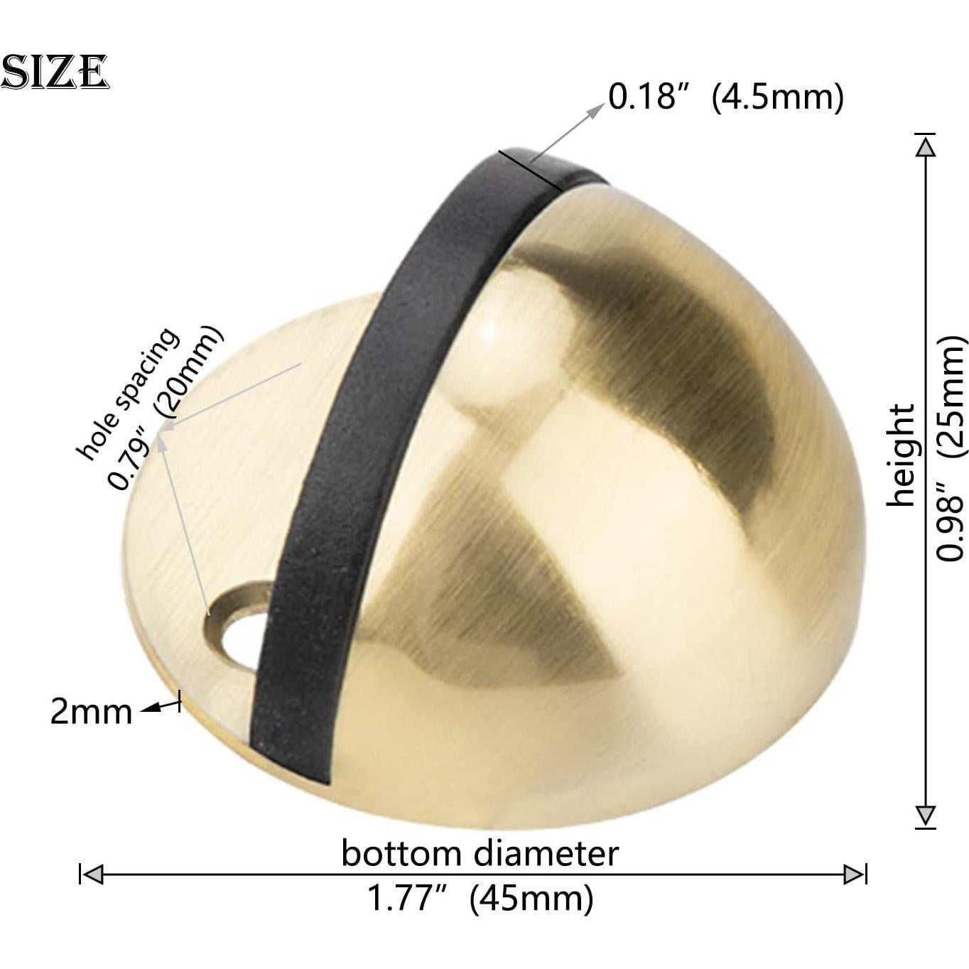 2 Paradas de Puerta Montadas en el Suelo LemonHo Dorado