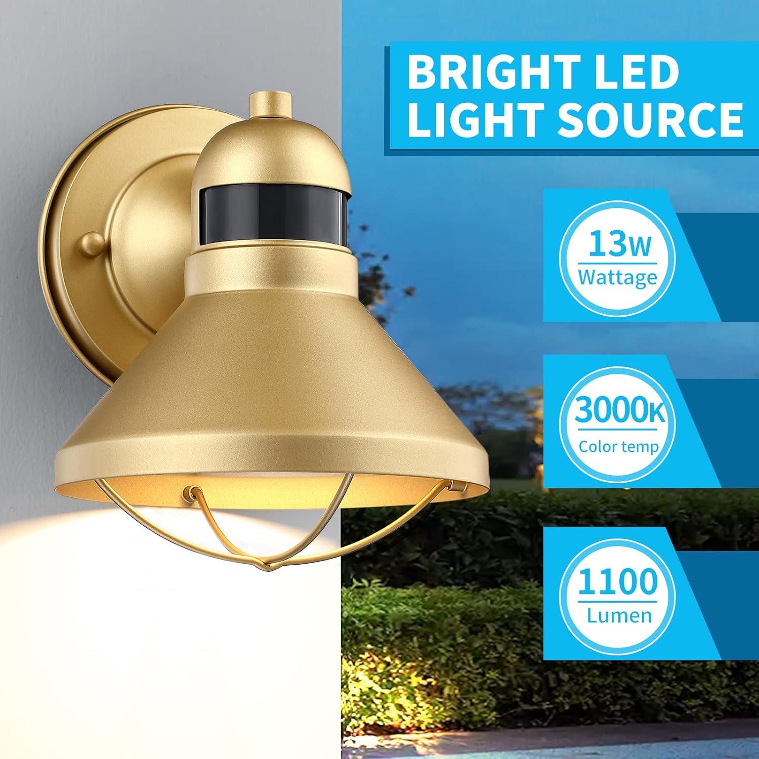 Luz de Granero Exterior LED LONEDRUID con Sensor de Movimiento