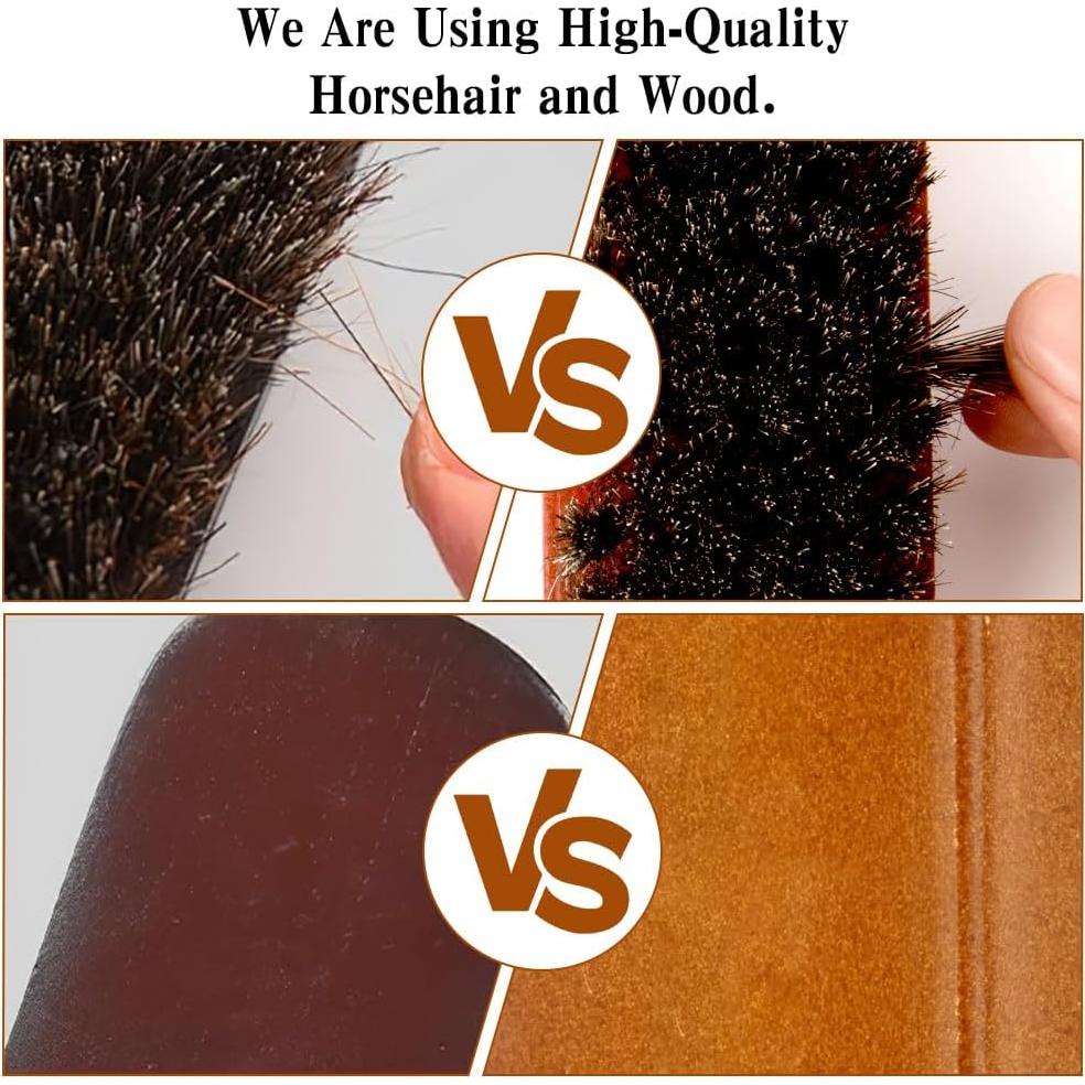 Cepillo para zapatos Liwidon 2 piezas pelo de caballo 13.5cm