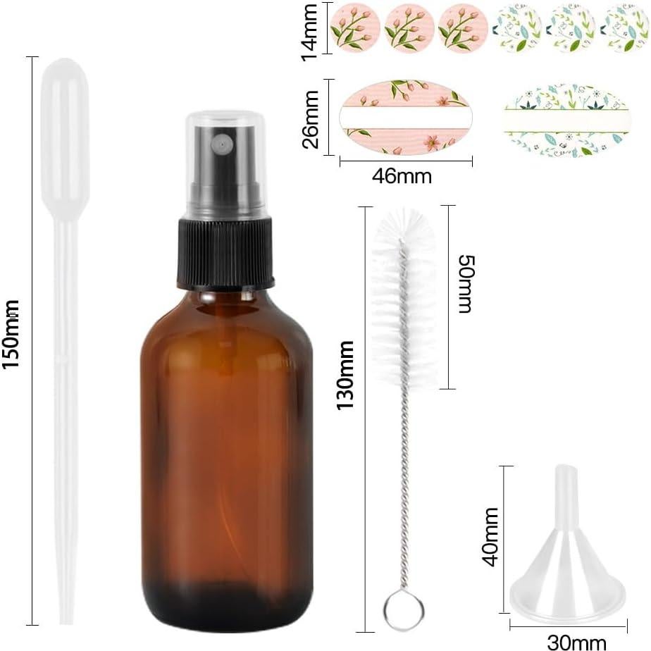 STARSIDE 16 Botellas de Vidrio Ámbar 120 ml con Pulverizador