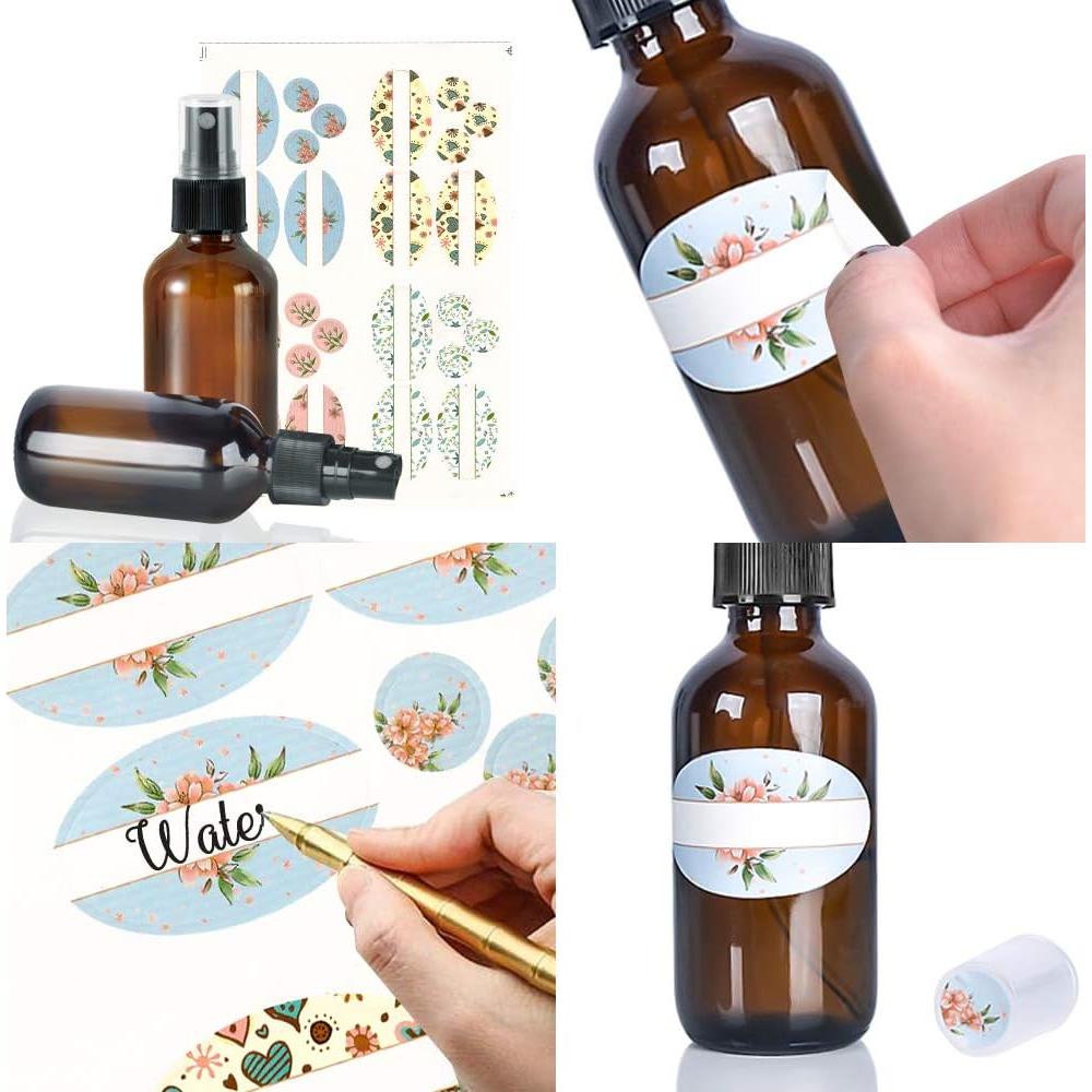 STARSIDE 16 Botellas de Vidrio Ámbar 120 ml con Pulverizador