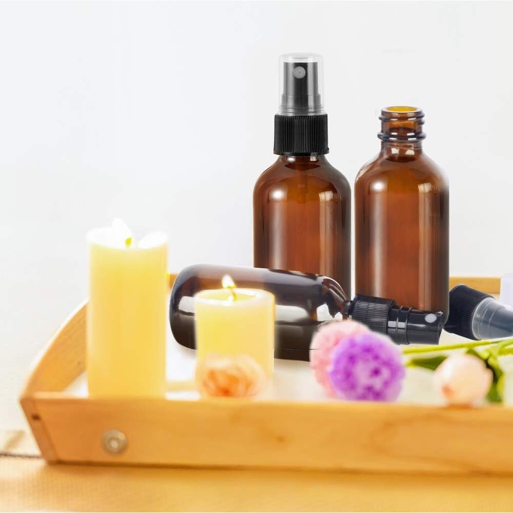 STARSIDE 16 Botellas de Vidrio Ámbar 120 ml con Pulverizador