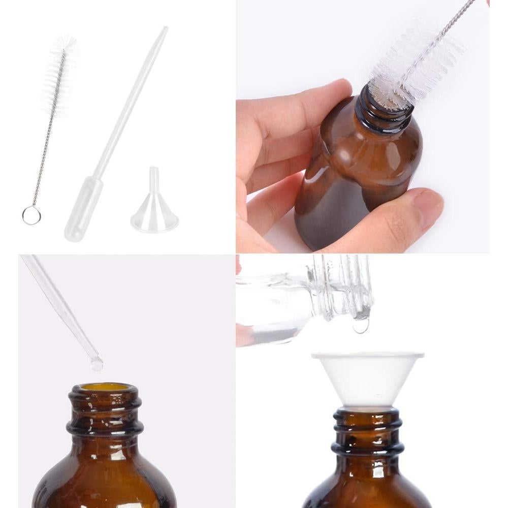 STARSIDE 16 Botellas de Vidrio Ámbar 120 ml con Pulverizador