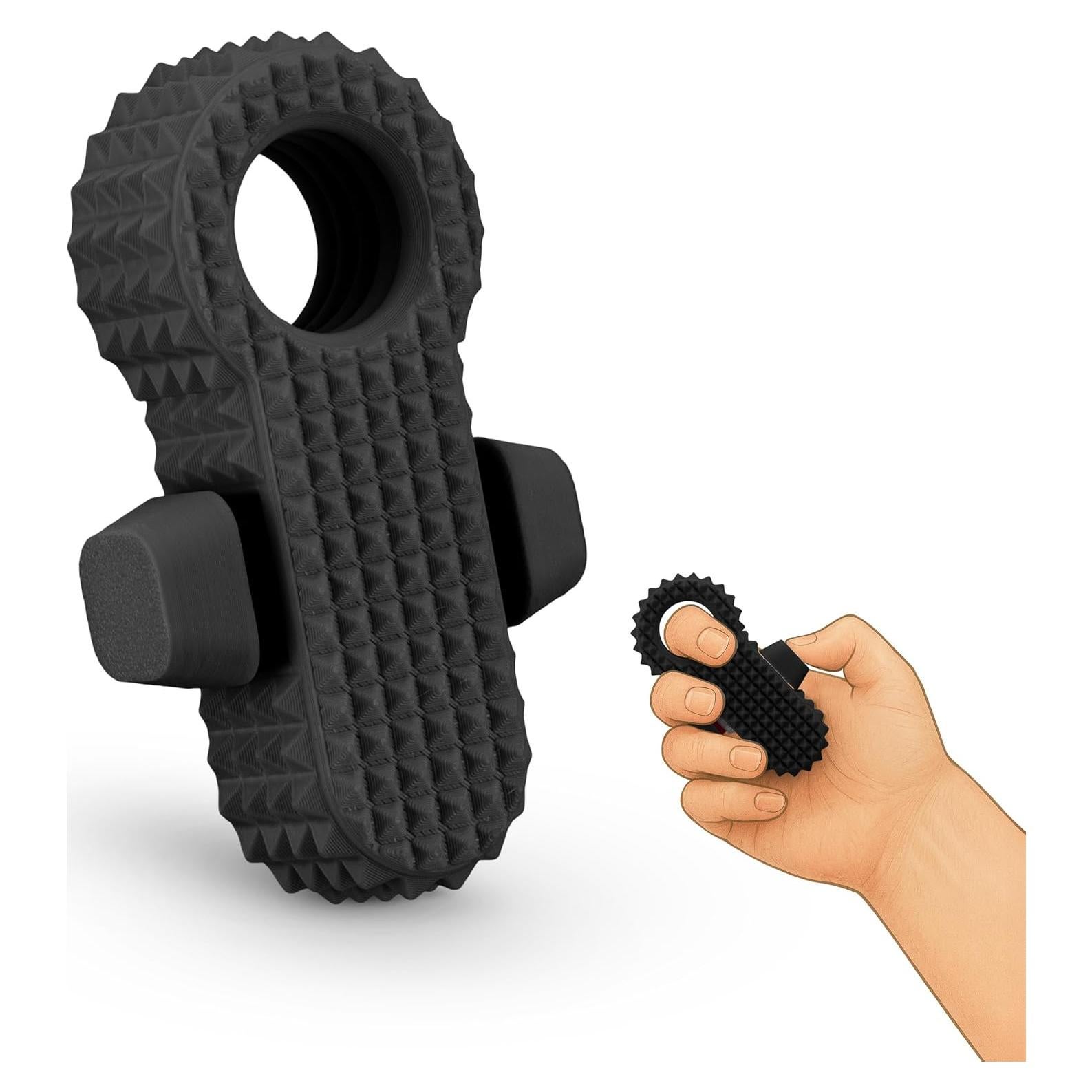 Spiked Clicker Fidget Spinner - Textured for Pain Stimming, Stress Relief, ADHD, Anxiety and Concentration (Black)