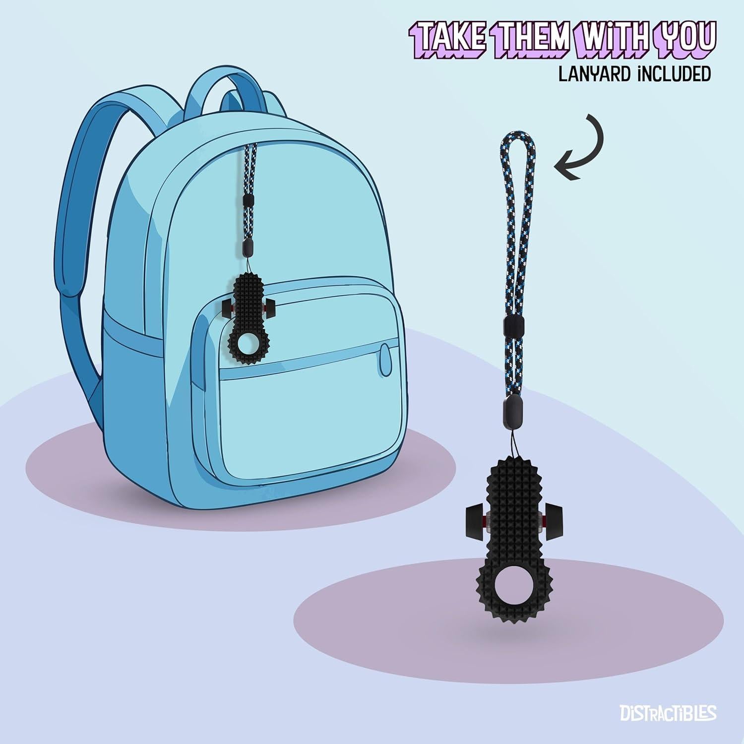 Spiked Clicker Fidget Spinner - Textured for Pain Stimming, Stress Relief, ADHD, Anxiety and Concentration (Black)