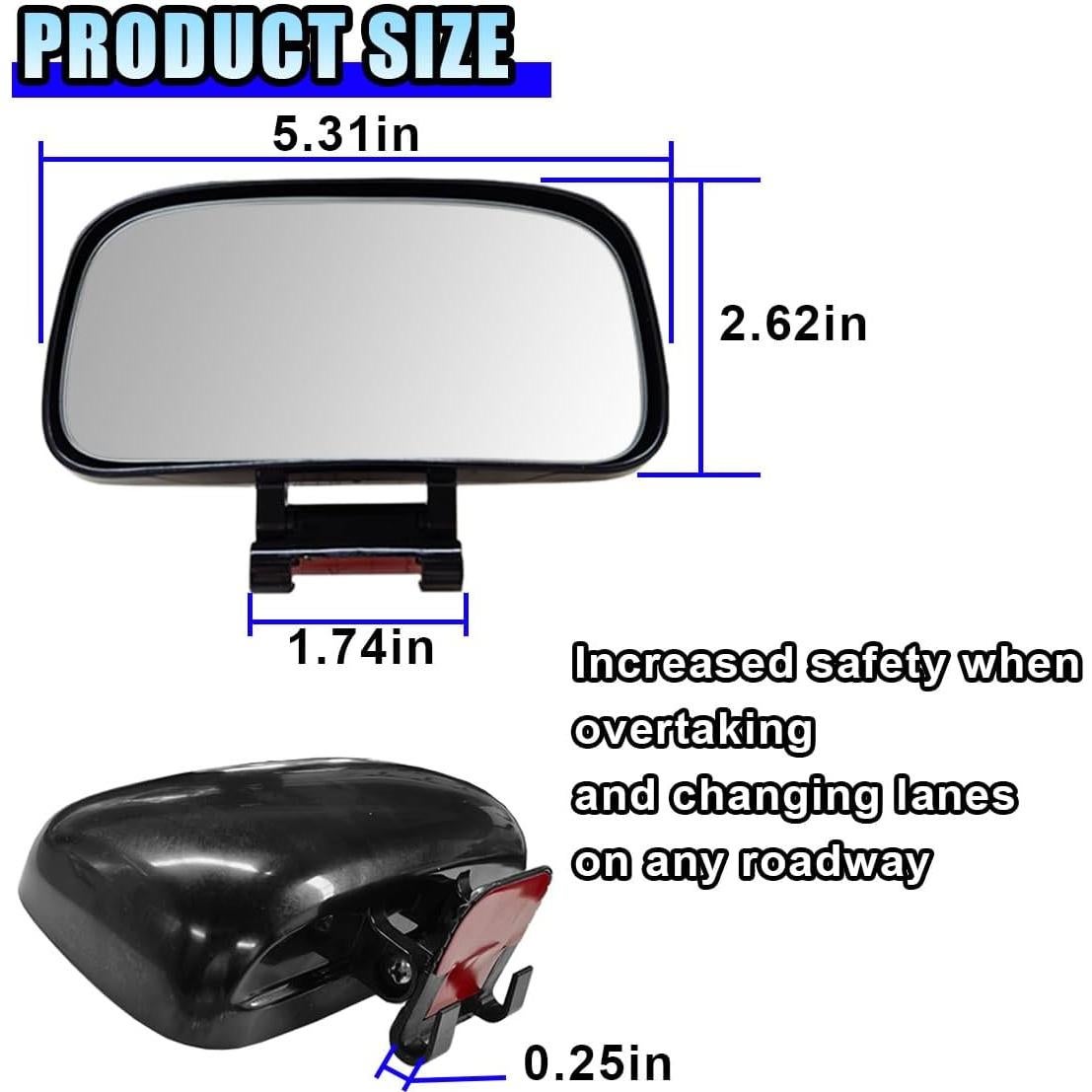 Espejo de Punto Ciego KITUREK 13.5x6.7cm Ajustable HD