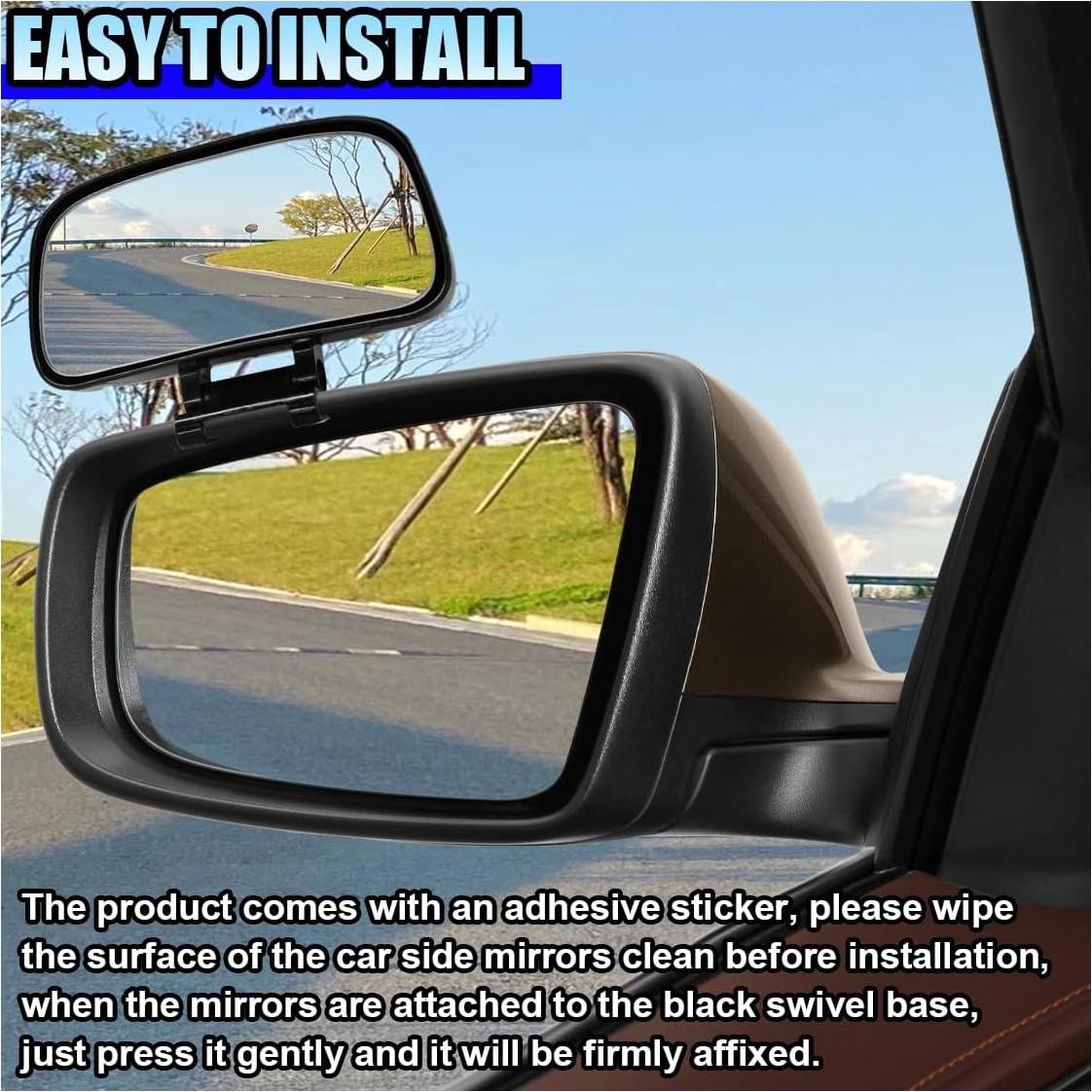 Espejo de Punto Ciego KITUREK 13.5x6.7cm Ajustable HD