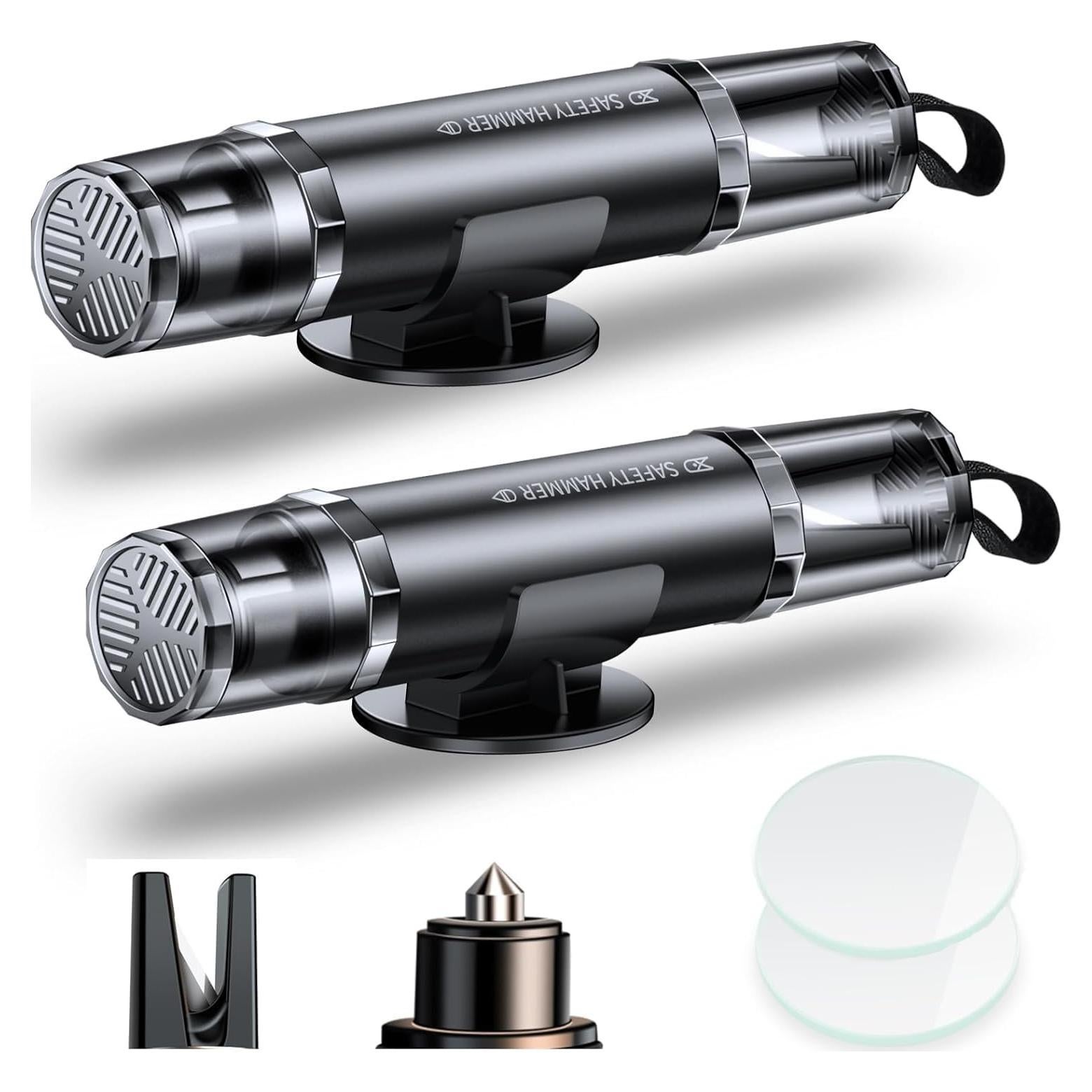 Paquete de 2 Martillos de Seguridad HundRare C003AB Negro