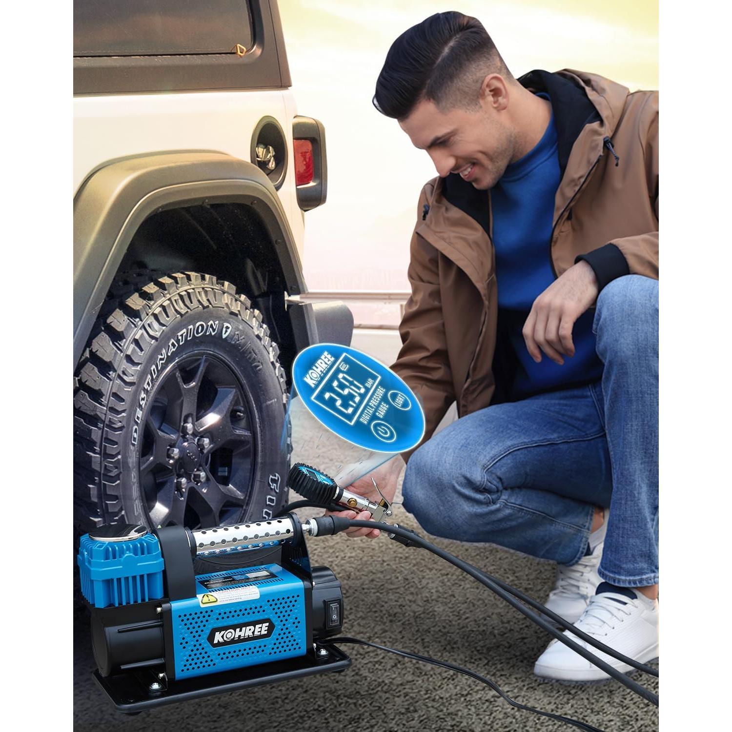 Compresor de Aire Kohree 12V Pesado 150 PSI 7.06 CFM