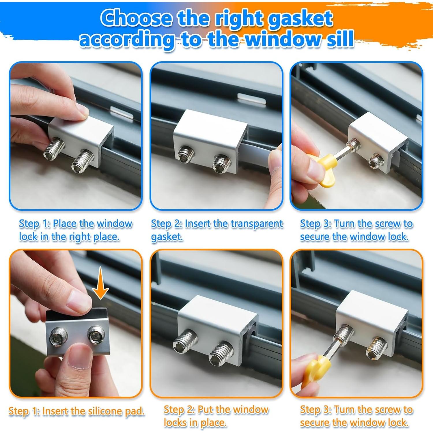 Cerraduras de Ventana Deslizantes FIRAWER - 4 Juegos Seguridad Infantil