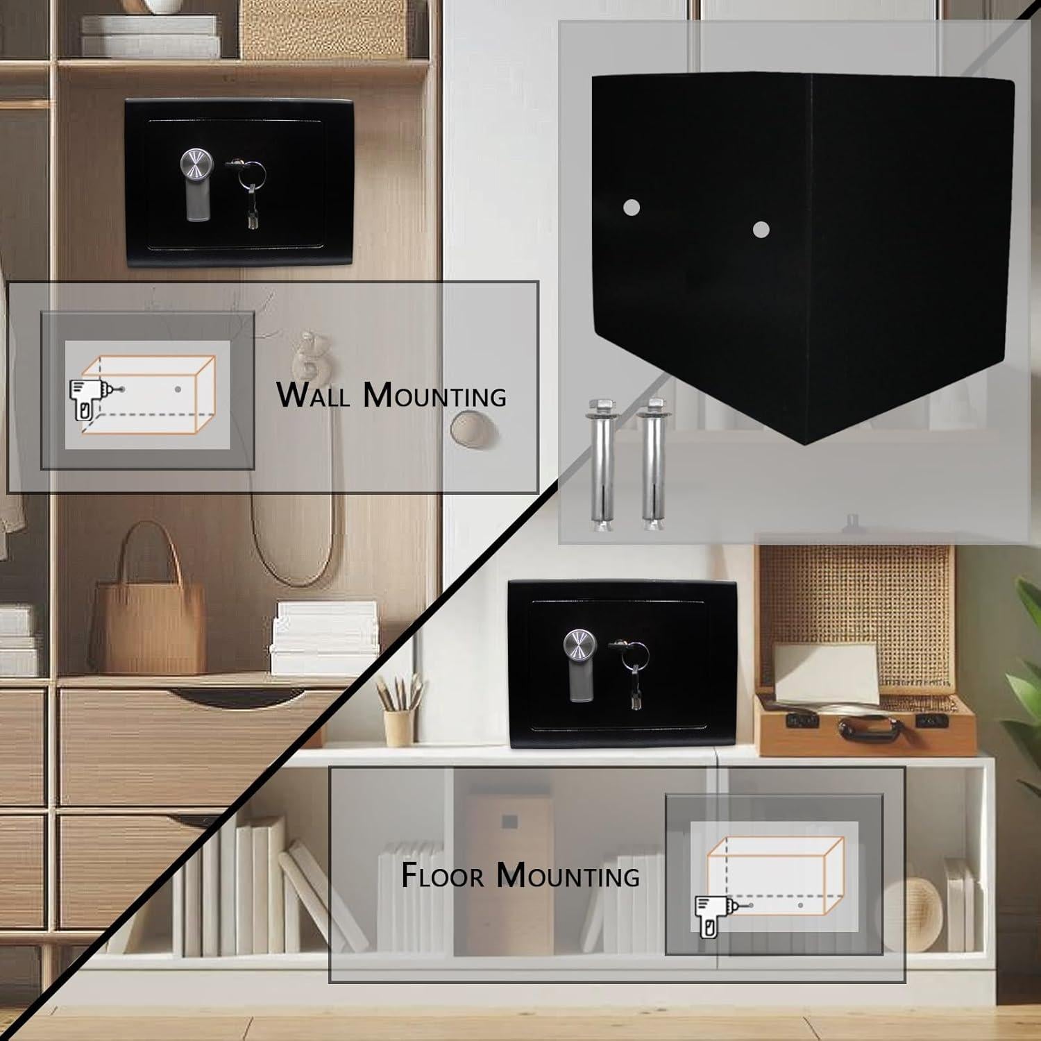 Caja Fuerte Pequeña Yuanshikj de Acero con Llave 2.3 kg