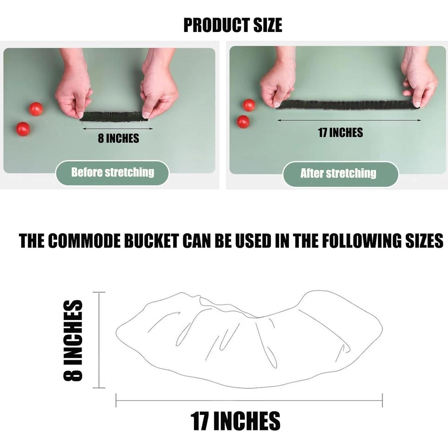 Forros Desechables para Silla de Baño Elástico 200 Piezas Negro