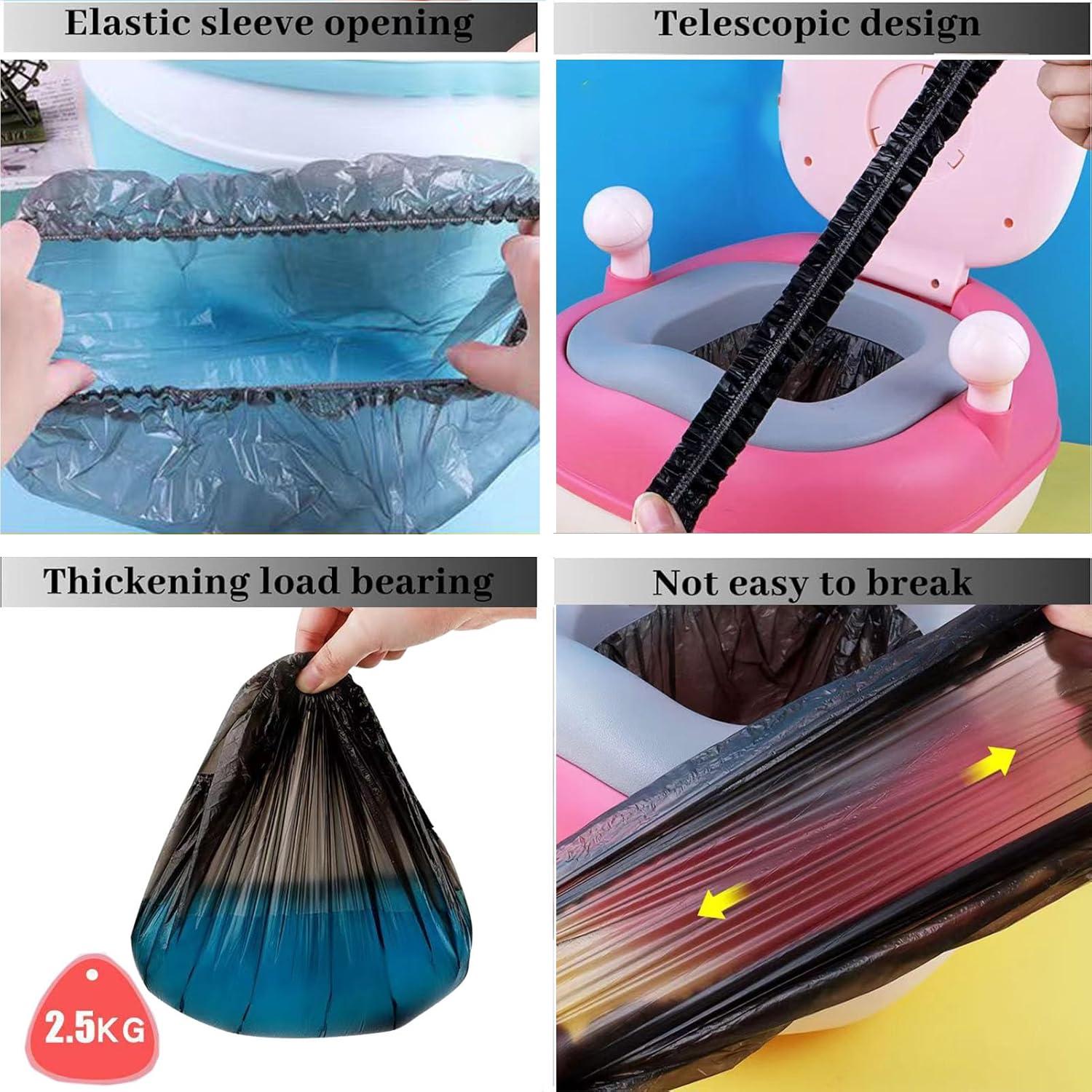 Forros Desechables para Silla de Baño Elástico 200 Piezas Negro