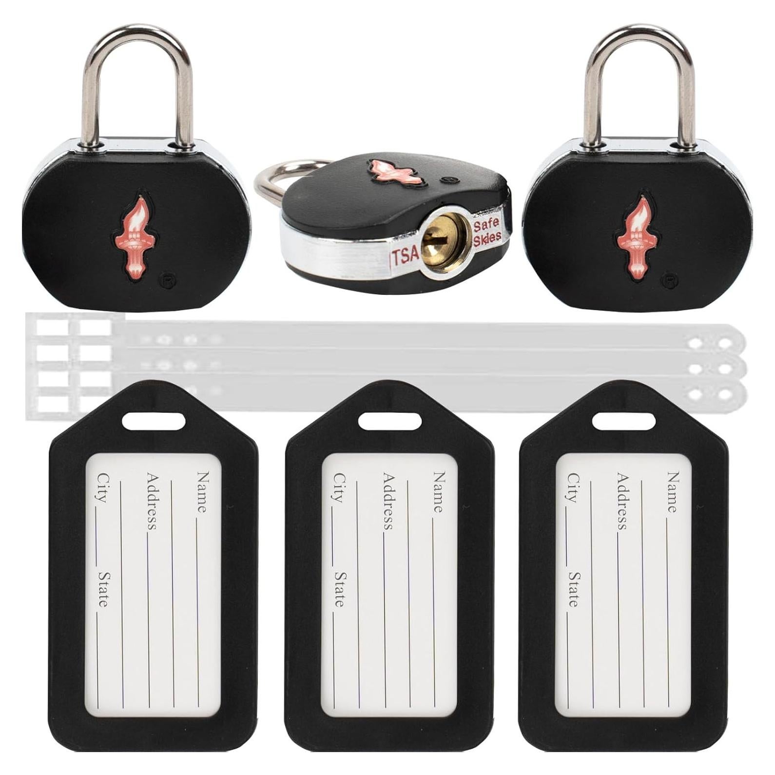 Candados de Equipaje TSA 3 Pack dwoyow con Etiquetas