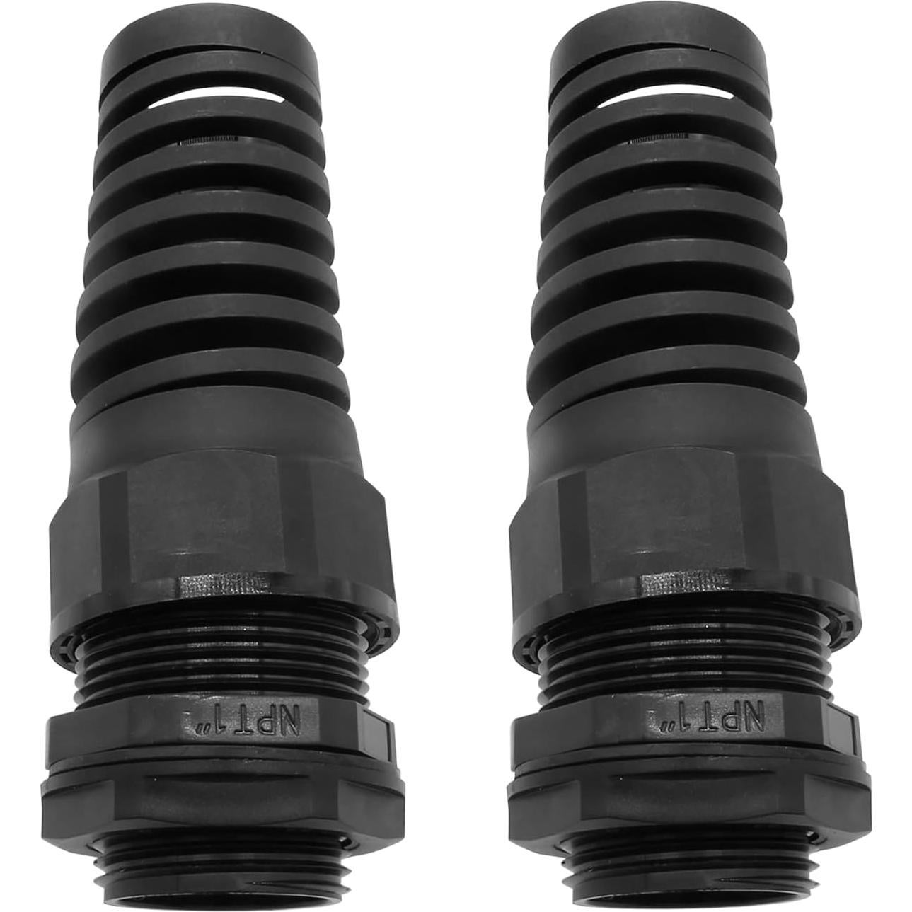2 Piezas Glandes de Cable Impermeables IP68 Nylon Negro NPT 1"