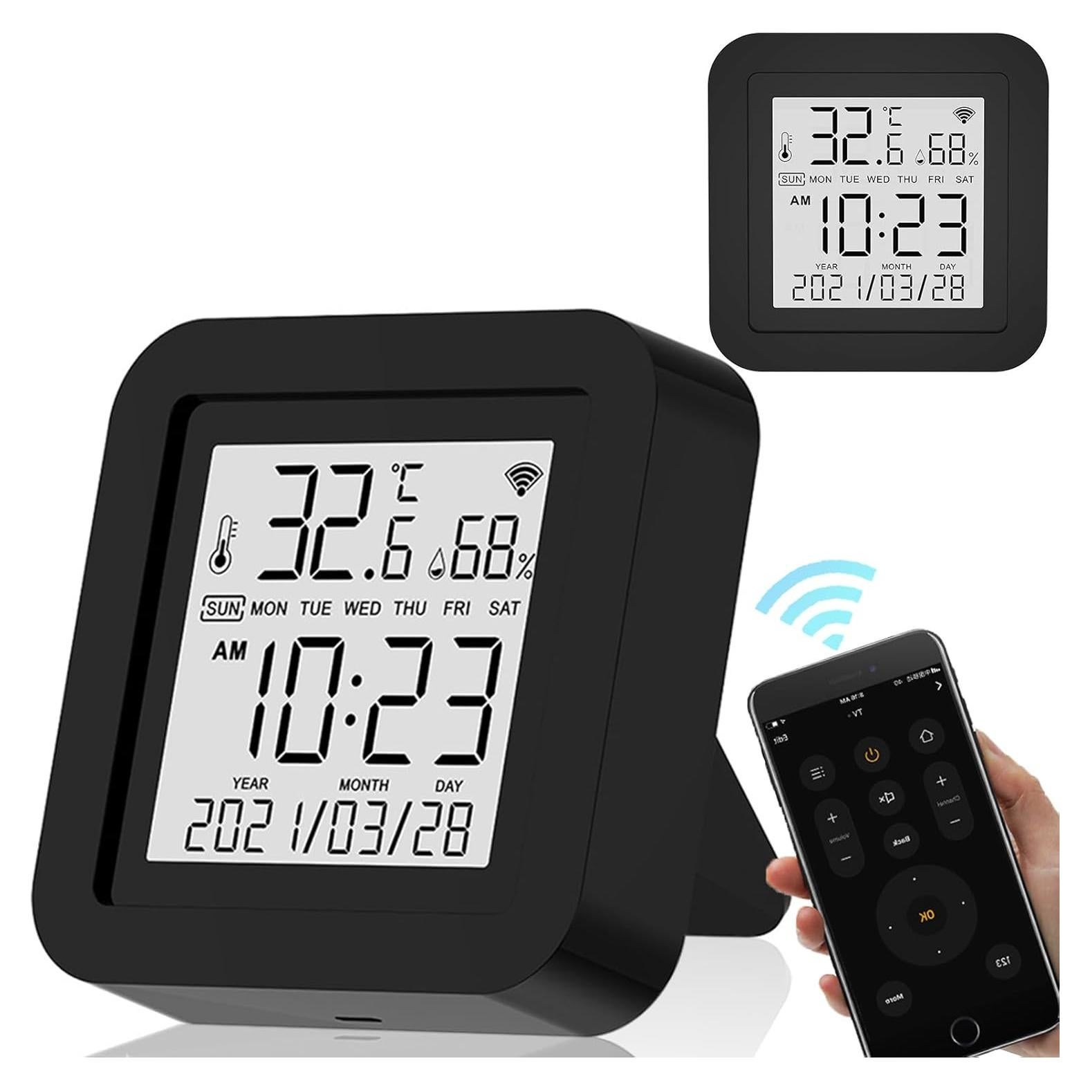 Termómetro Higrómetro WiFi Inteligente TUYA Negro - Control Remoto