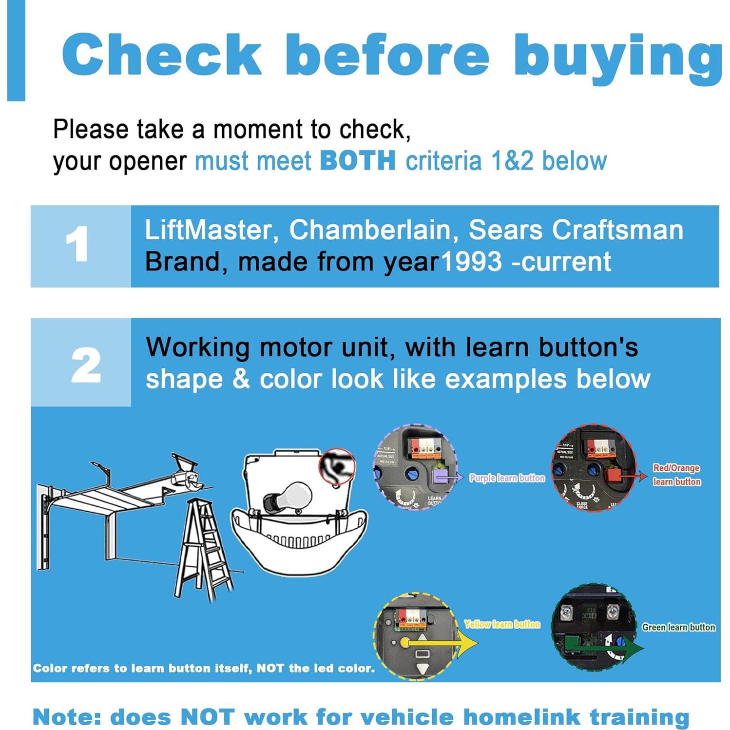 Control Remoto Universal para Garaje DDcafor 893Max 371LM 373LM