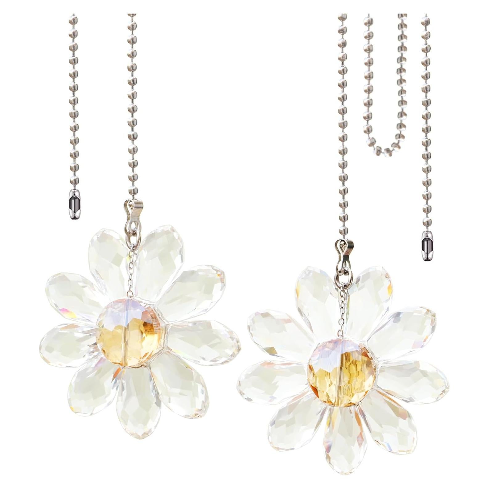 Cadena de Tirar para Ventilador de Techo LEFERS, 2 Piezas Cristal 4.6 cm