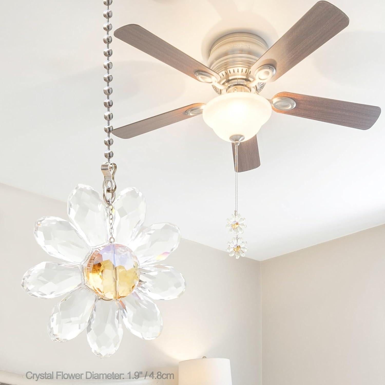 Cadena de Tirar para Ventilador de Techo LEFERS, 2 Piezas Cristal 4.6 cm