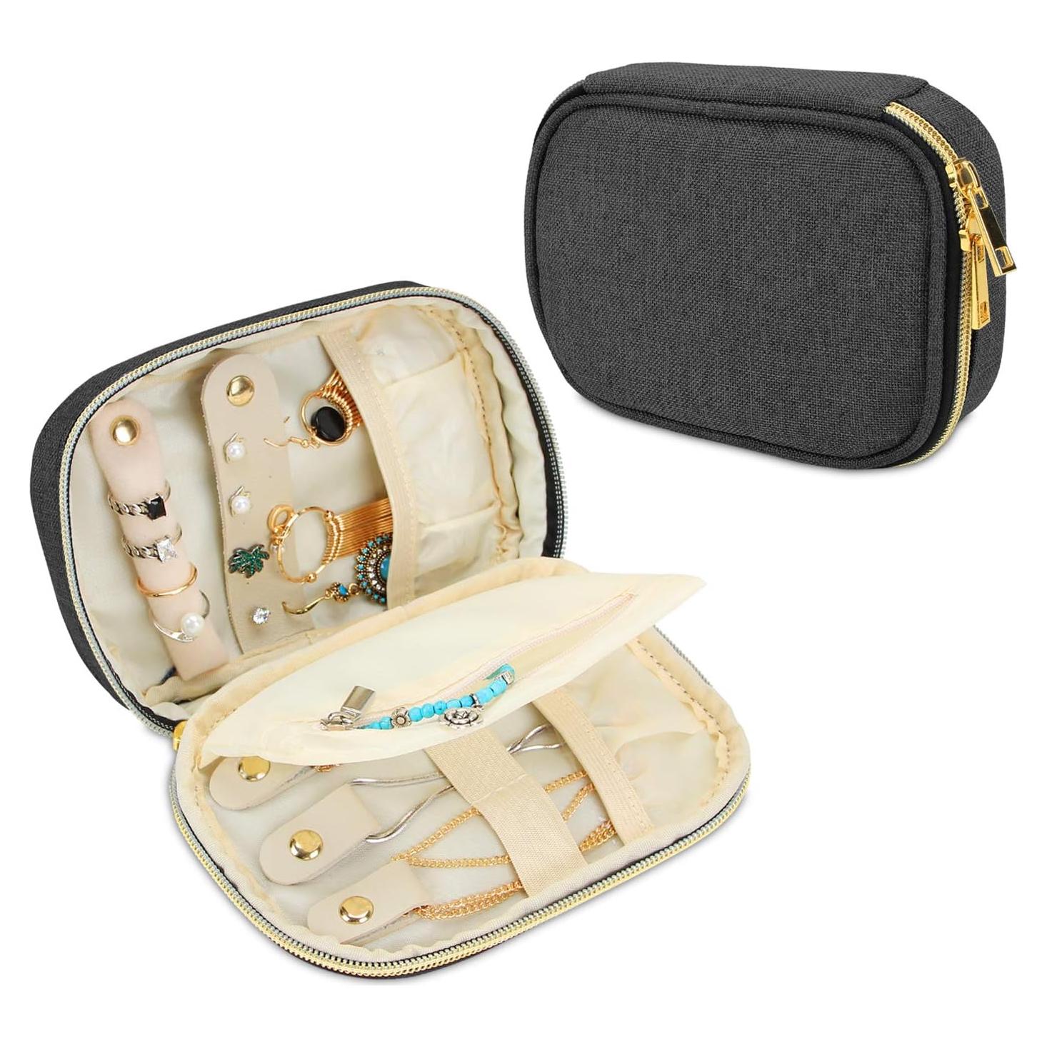 Estuche de Joyería Teamoy Pequeño Negro con Cremallera Doble