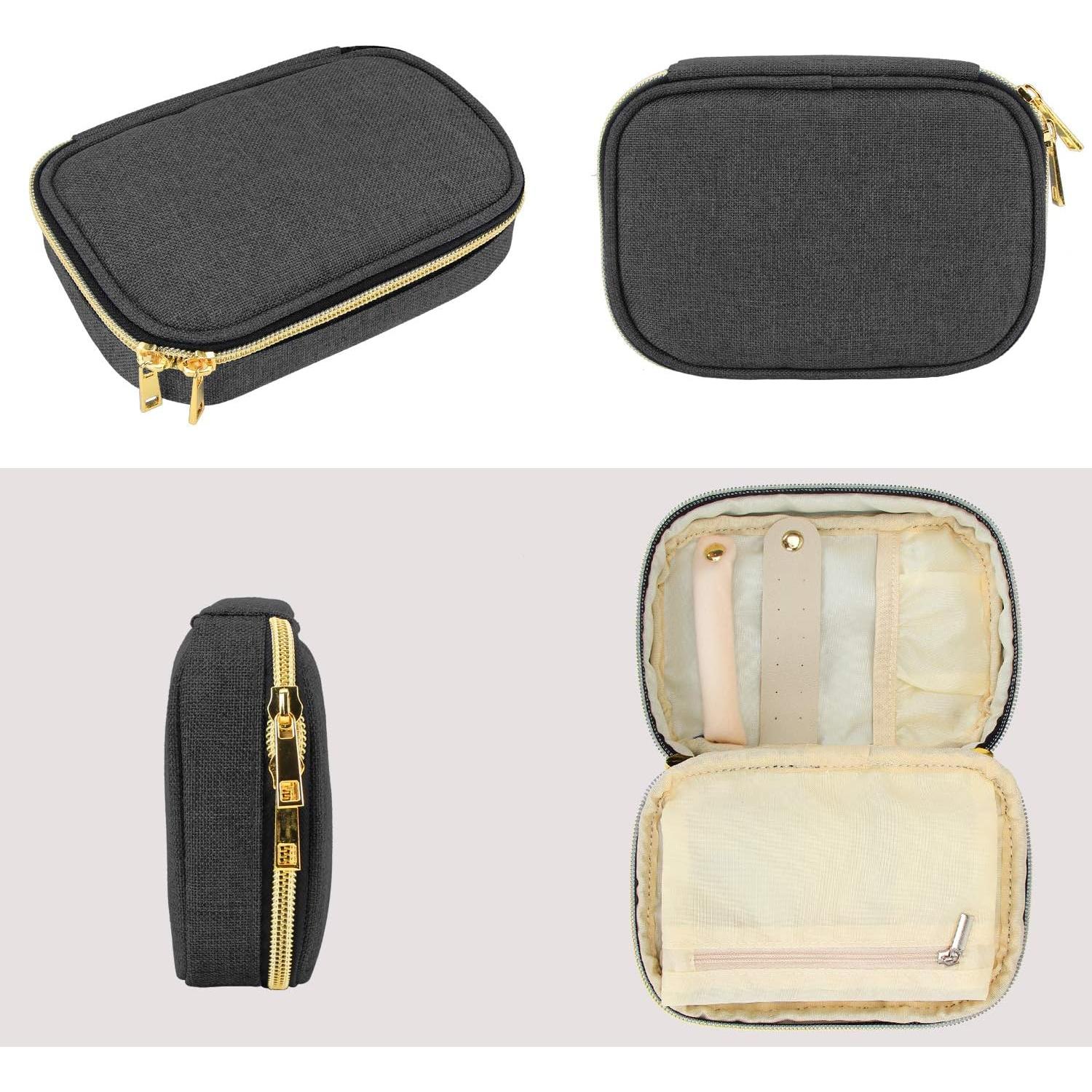 Estuche de Joyería Teamoy Pequeño Negro con Cremallera Doble