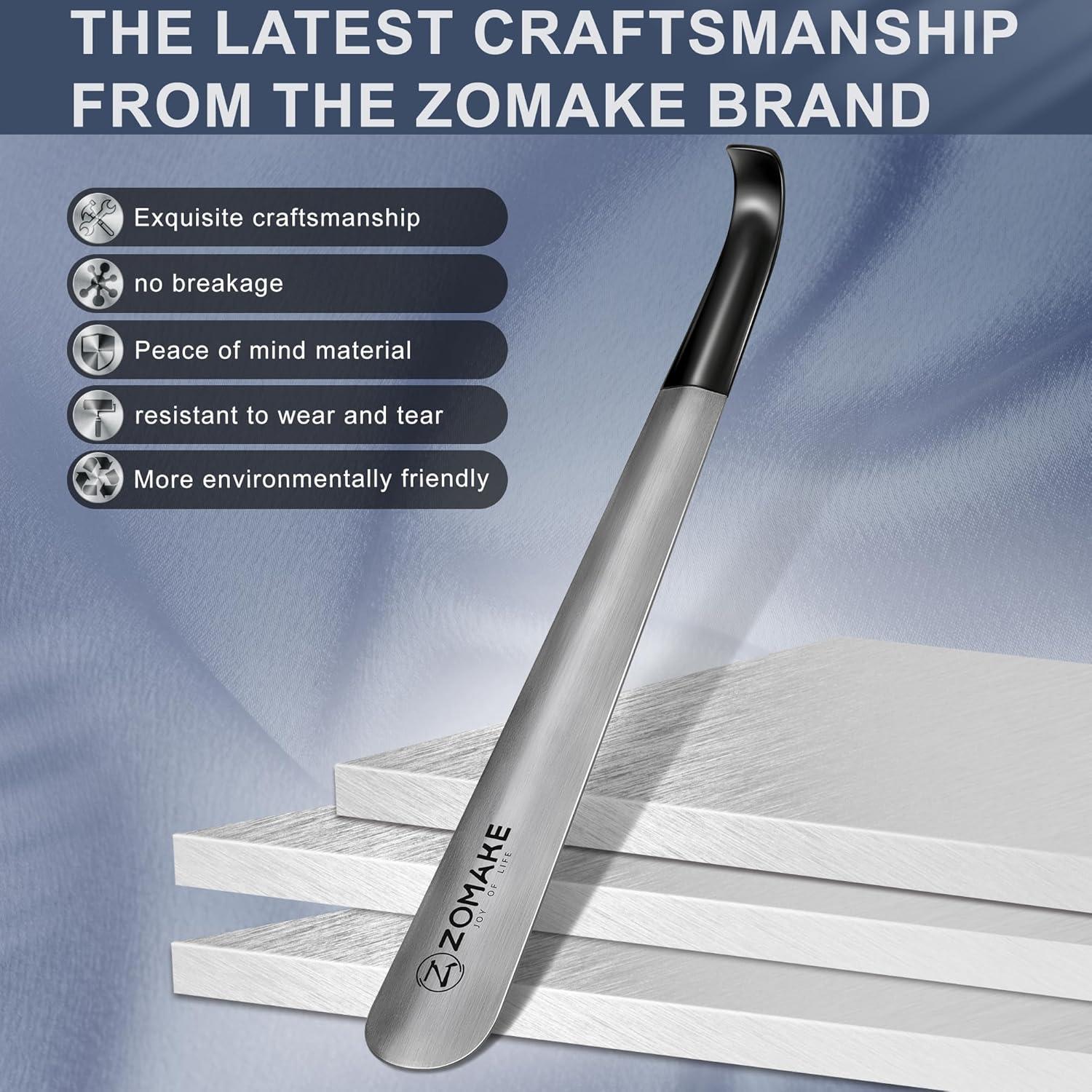 Cuerno de Zapato de Mango Largo ZOMAKE Acero Inoxidable 41.91 cm