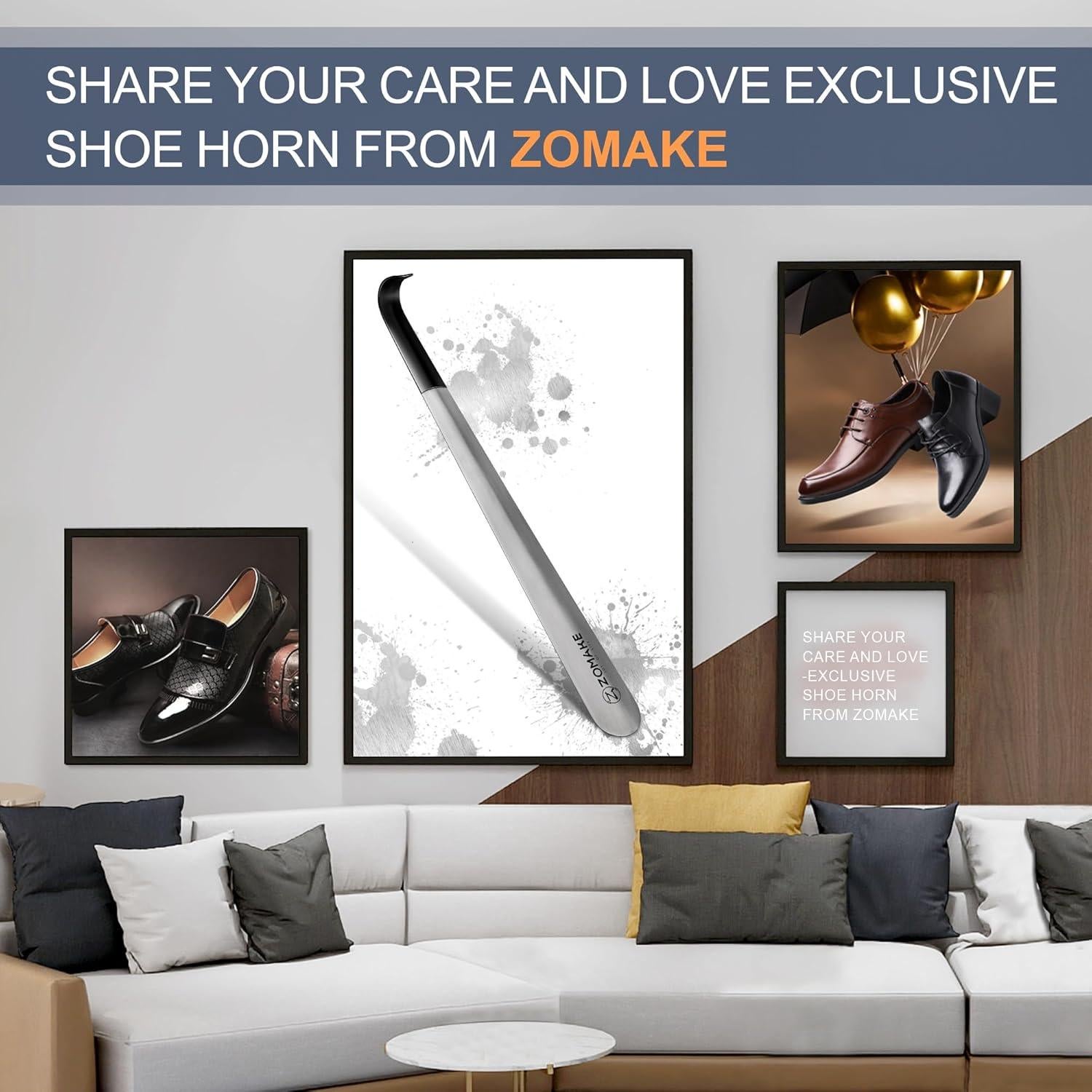 Cuerno de Zapato de Mango Largo ZOMAKE Acero Inoxidable 41.91 cm