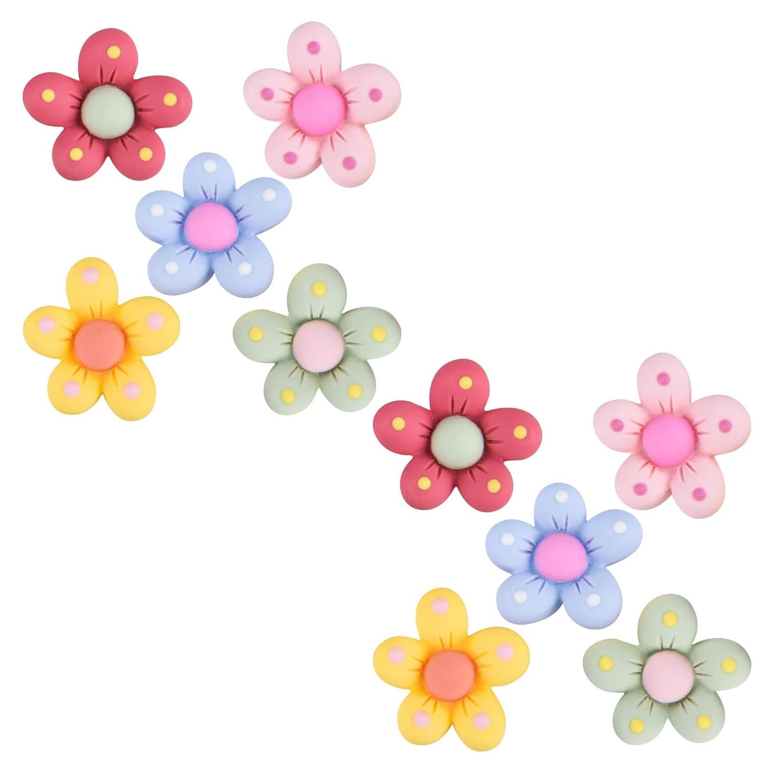 Charm de Zapatos Coloridos QYSEOFON - 10 Piezas de Flores