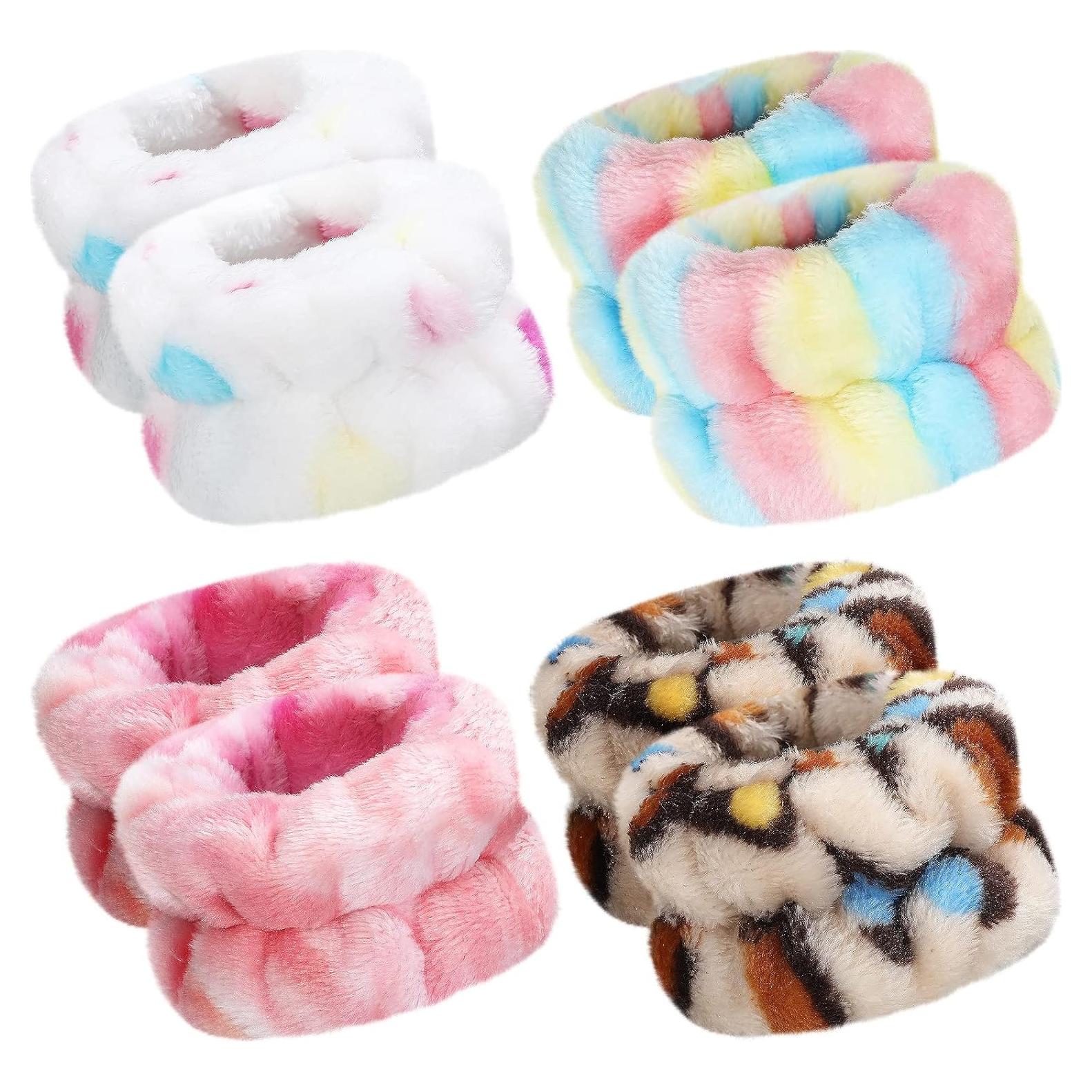 8 Muñequera Spa Franela Janinka Ajustable 6x9cm Reutilizables