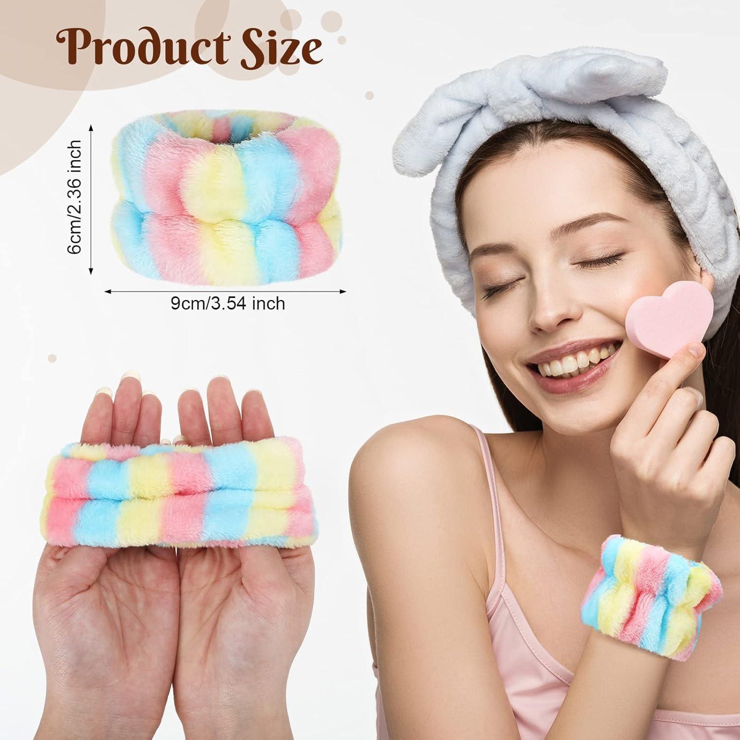 8 Muñequera Spa Franela Janinka Ajustable 6x9cm Reutilizables