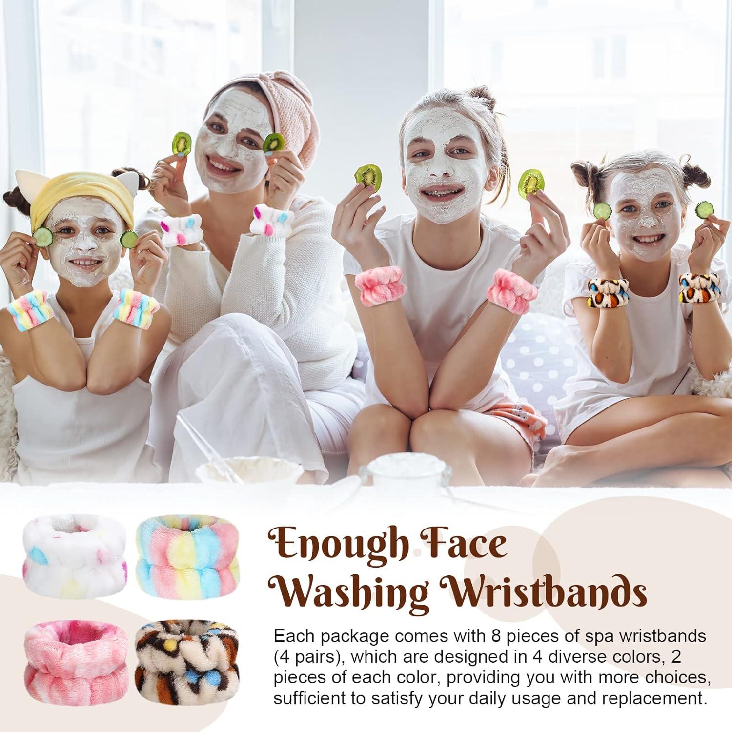 8 Muñequera Spa Franela Janinka Ajustable 6x9cm Reutilizables