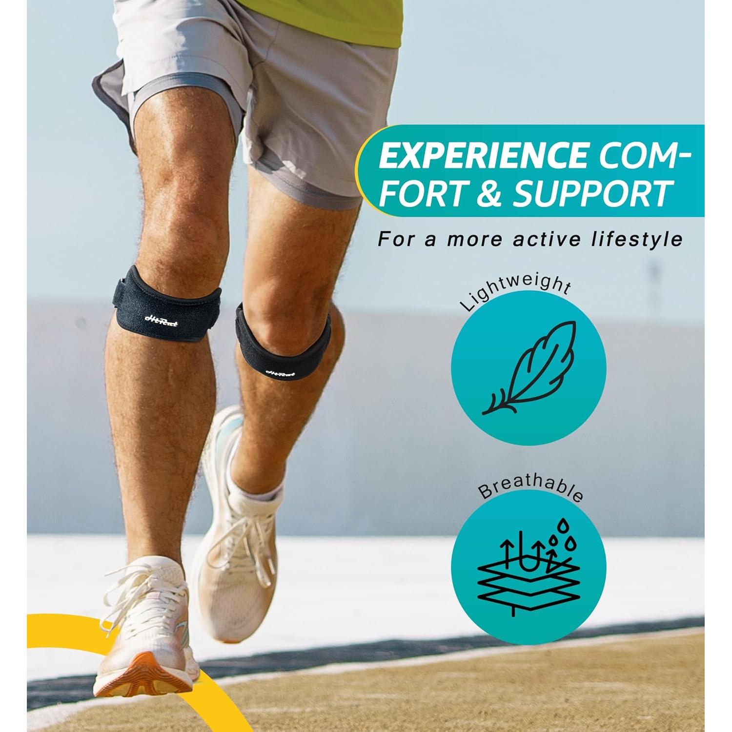 Correas de Tendón Patelar HiRui - Alivio Dolor Rodilla Negro