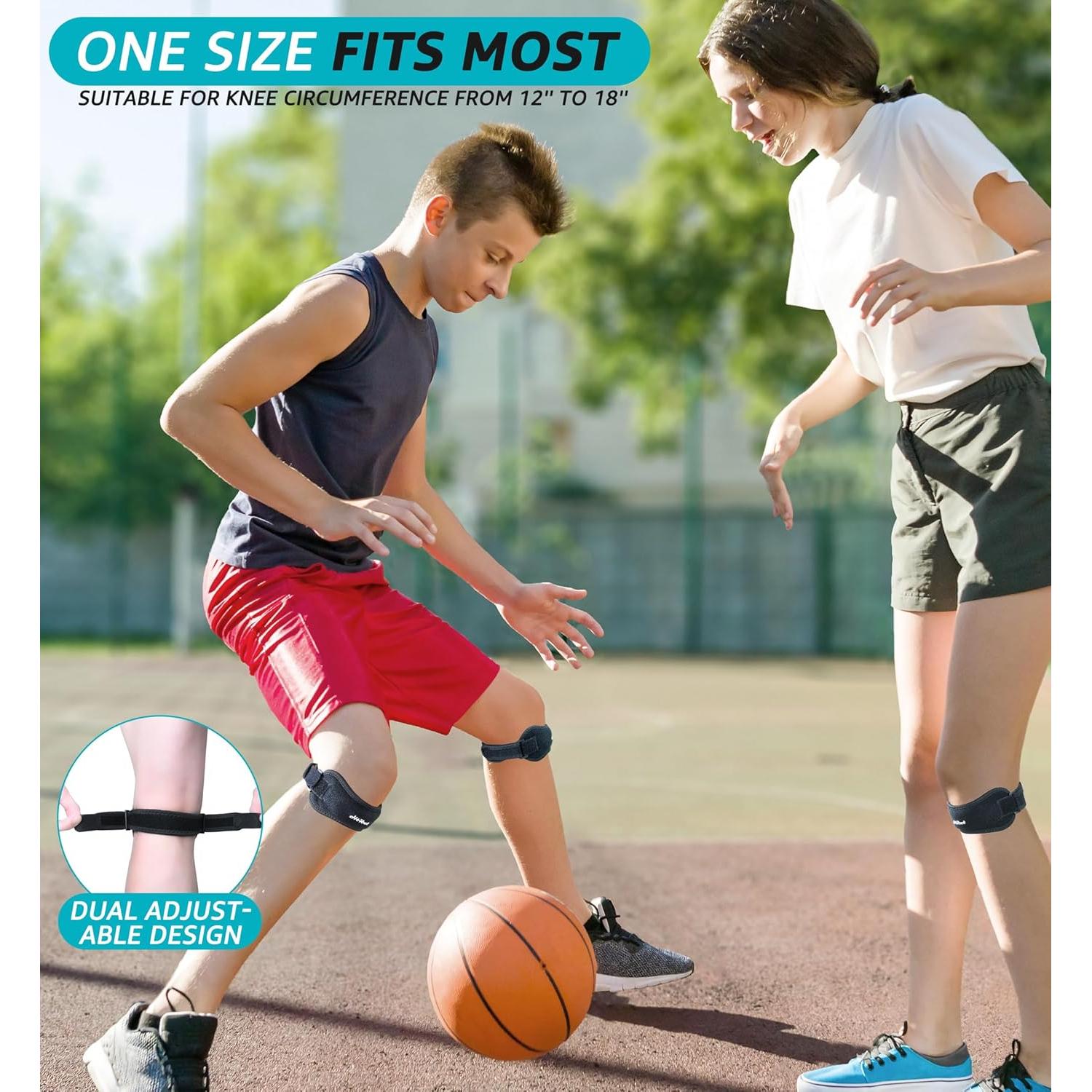 Correas de Tendón Patelar HiRui - Alivio Dolor Rodilla Negro