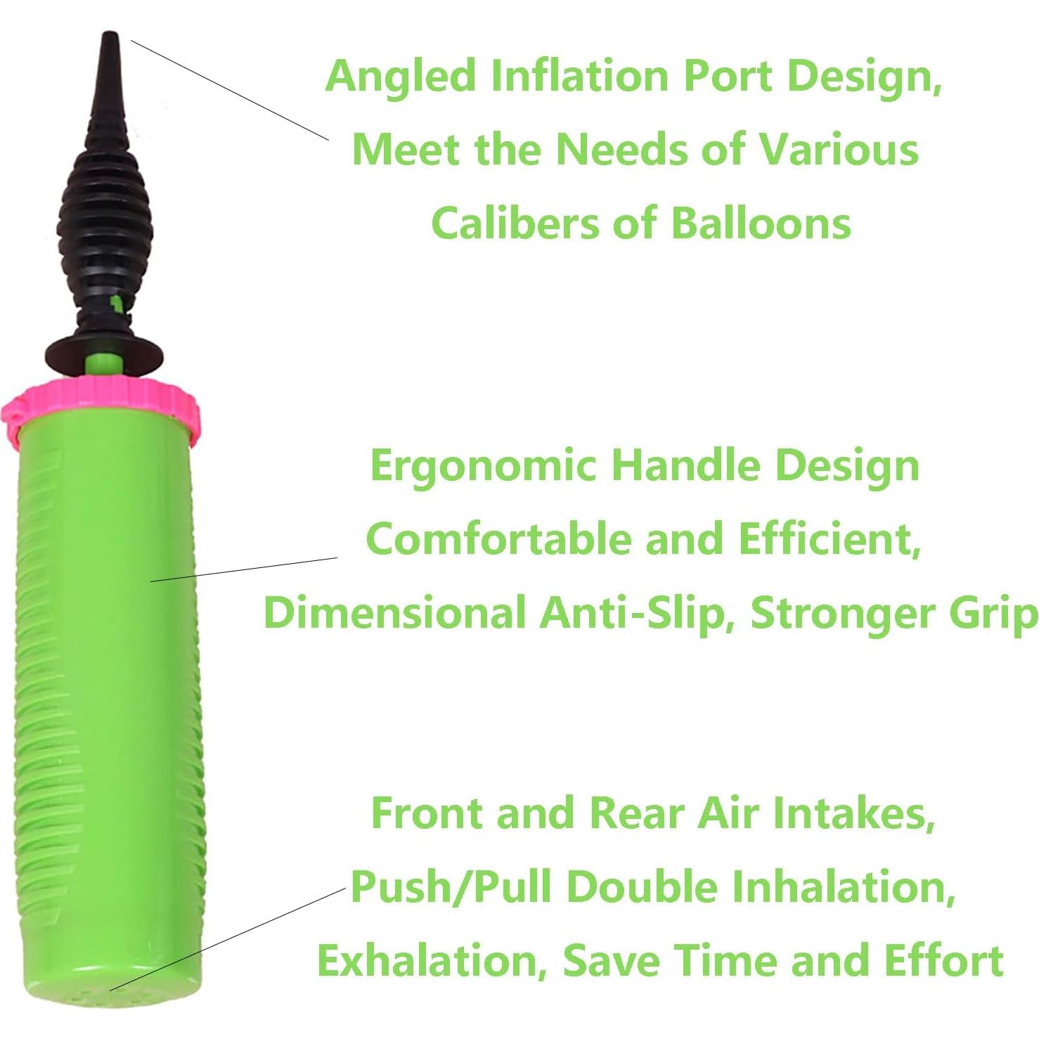 Bomba de Globo Manual Hdeoops Doble Acción Verde 30.48 cm