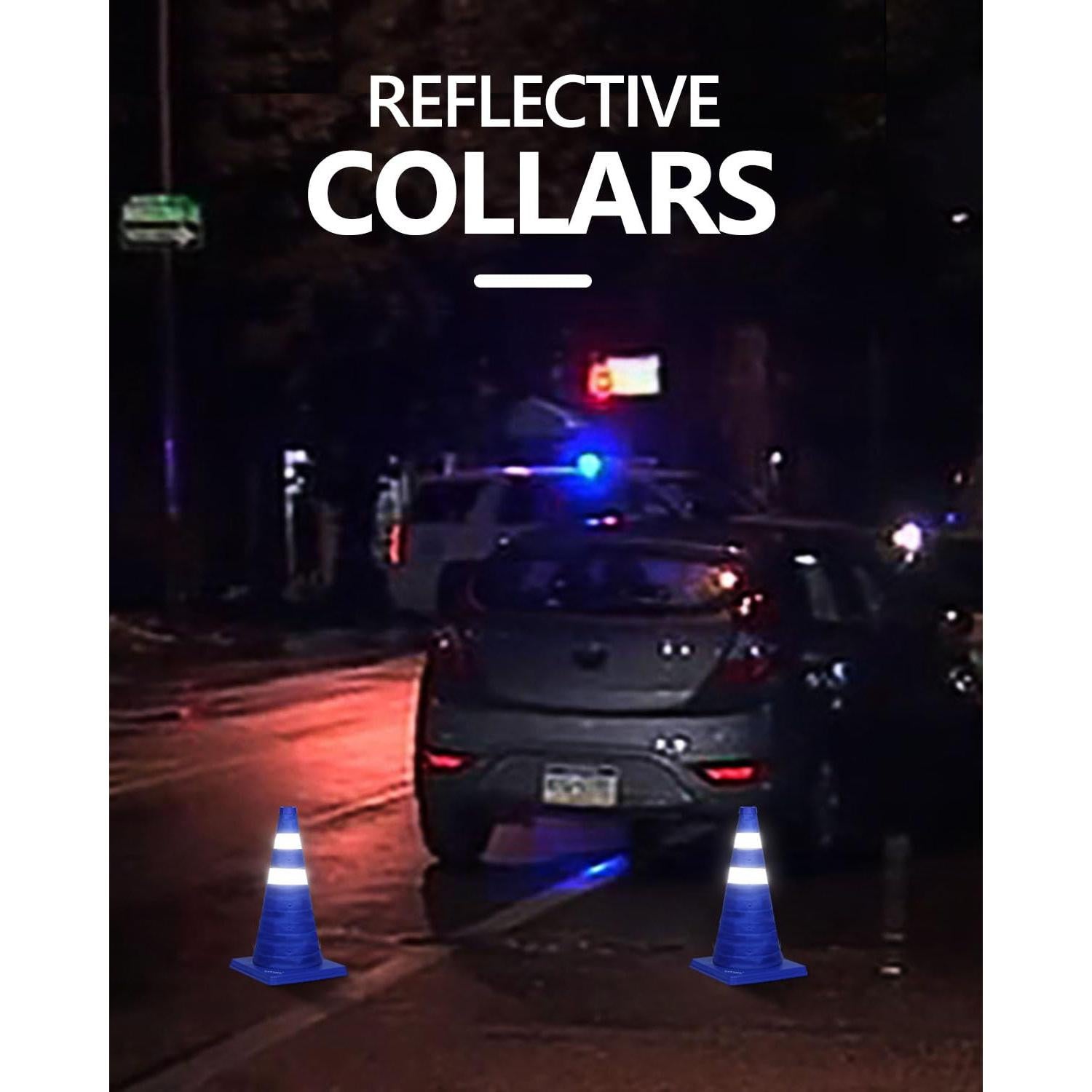 Conos de Tráfico Plegables BATTIFE 18" Azul - 2 Pack