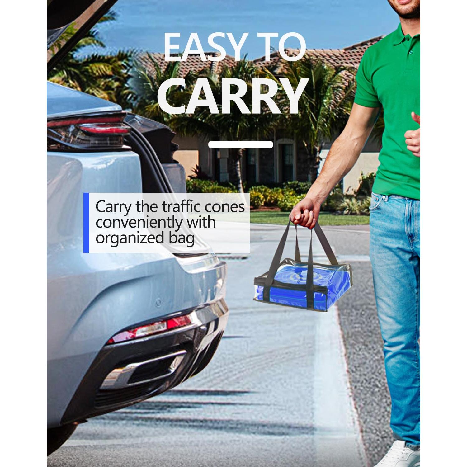 Conos de Tráfico Plegables BATTIFE 18" Azul - 2 Pack