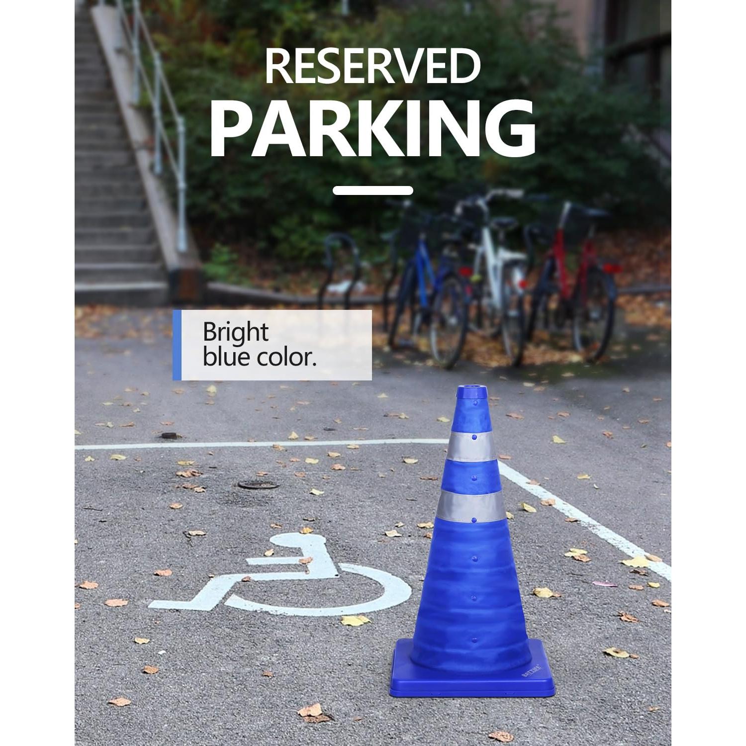 Conos de Tráfico Plegables BATTIFE 18" Azul - 2 Pack