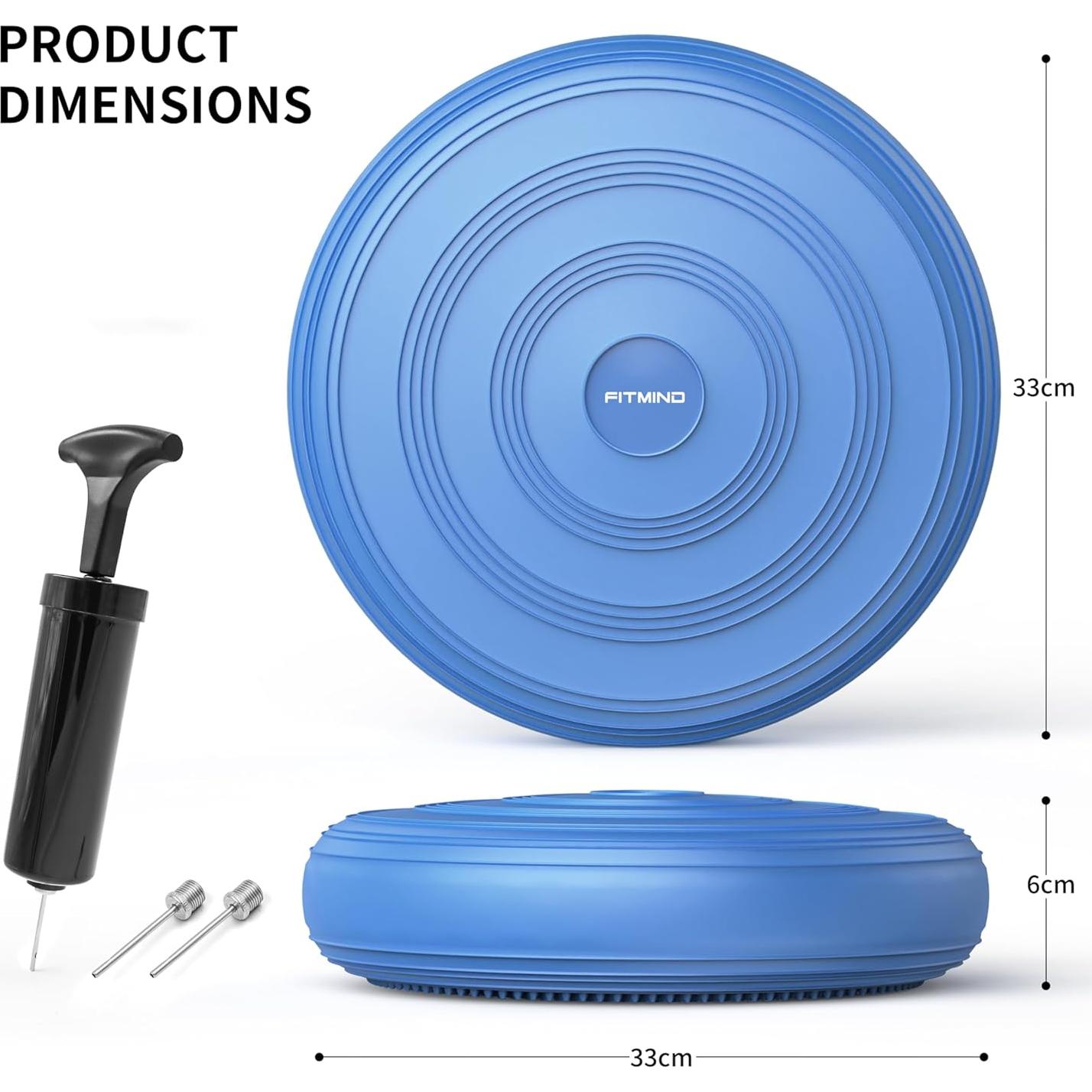 Cojín de Inestabilidad Inflable FITMIND 33cm Antideslizante 300kg
