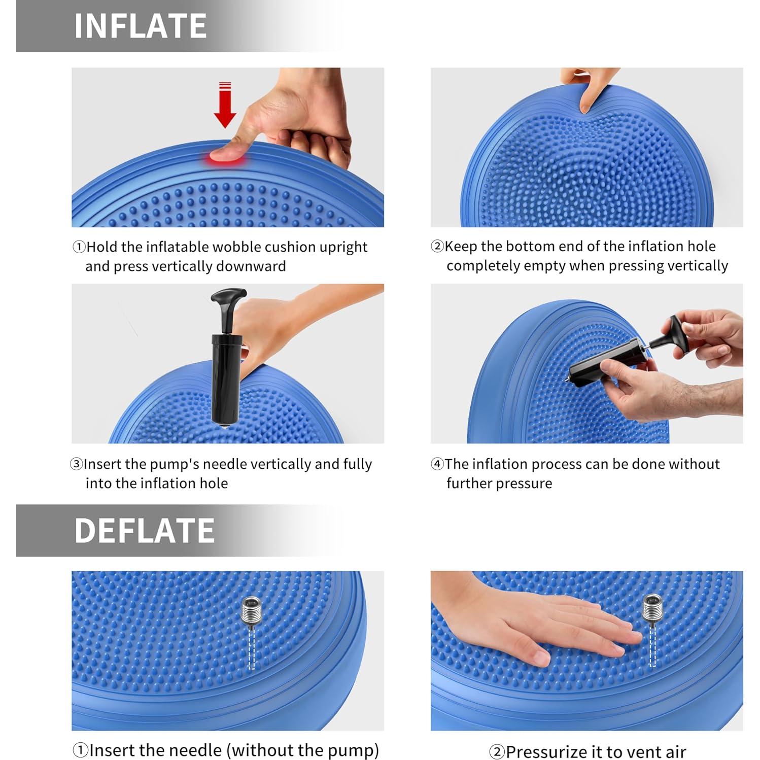 Cojín de Inestabilidad Inflable FITMIND 33cm Antideslizante 300kg