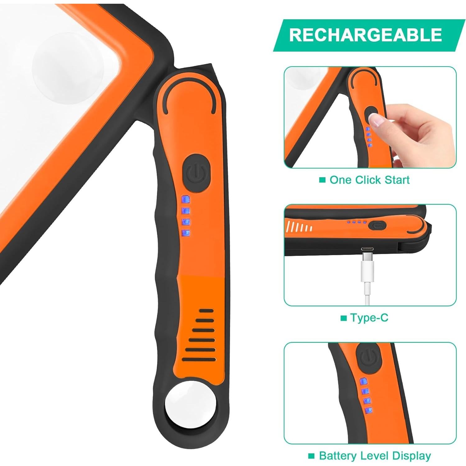 Lupa de Mano TUGEOVO con Luz LED 5X 10X 45X Plegable