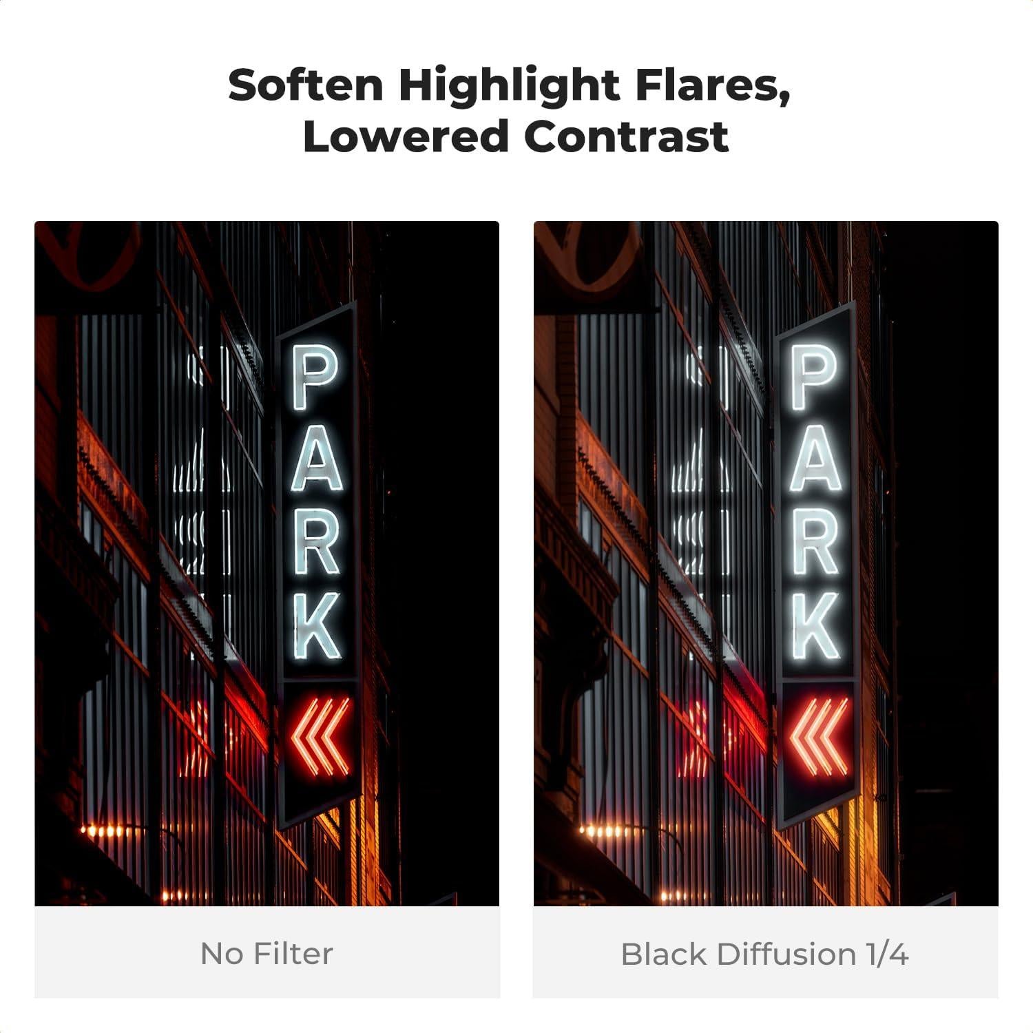 Filtro de Difusión Negra 1/4 K&F Concept 37mm para Fotografía